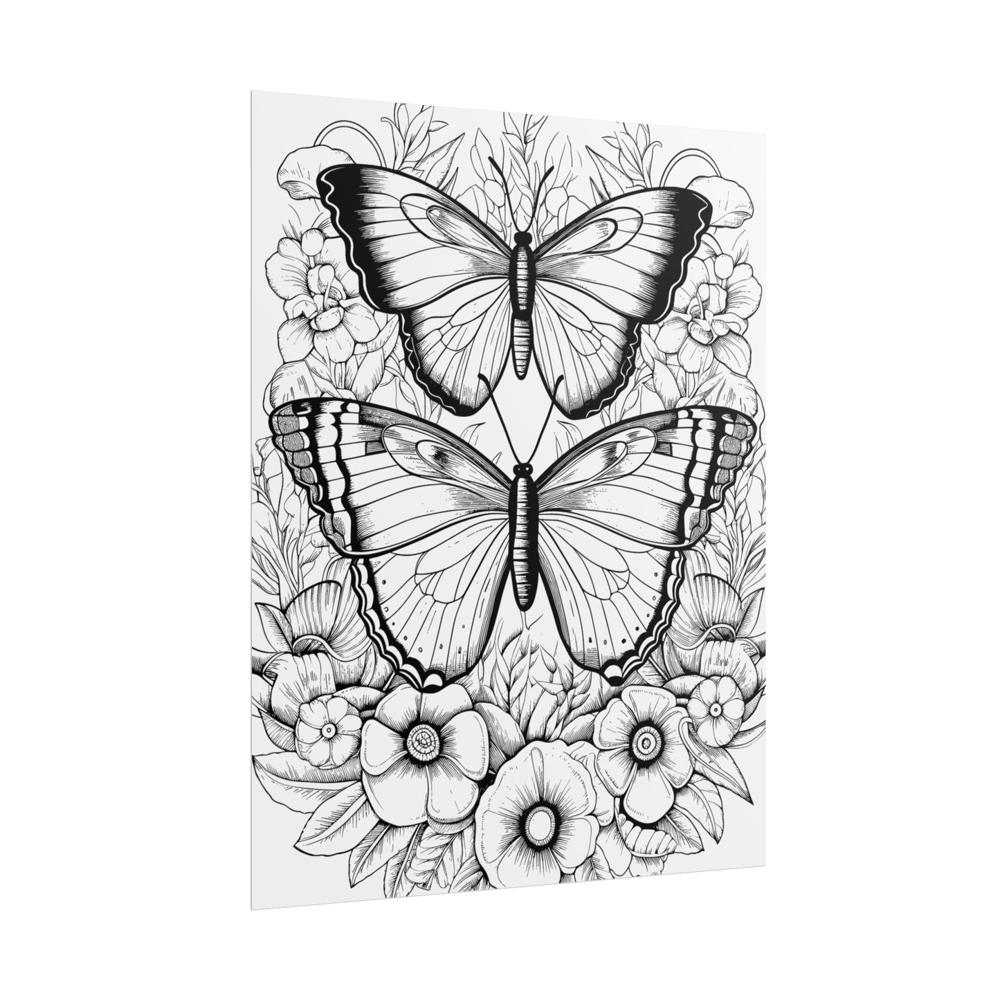 Butterfly Coloring Art Posters
