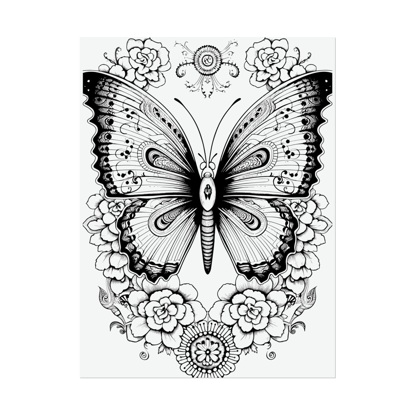 Butterfly Coloring Art Posters