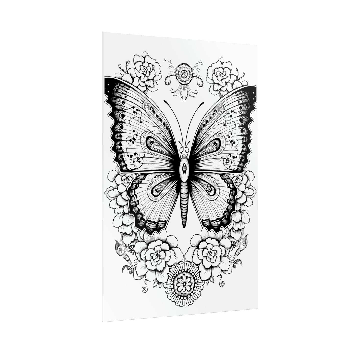 Butterfly Coloring Art Posters