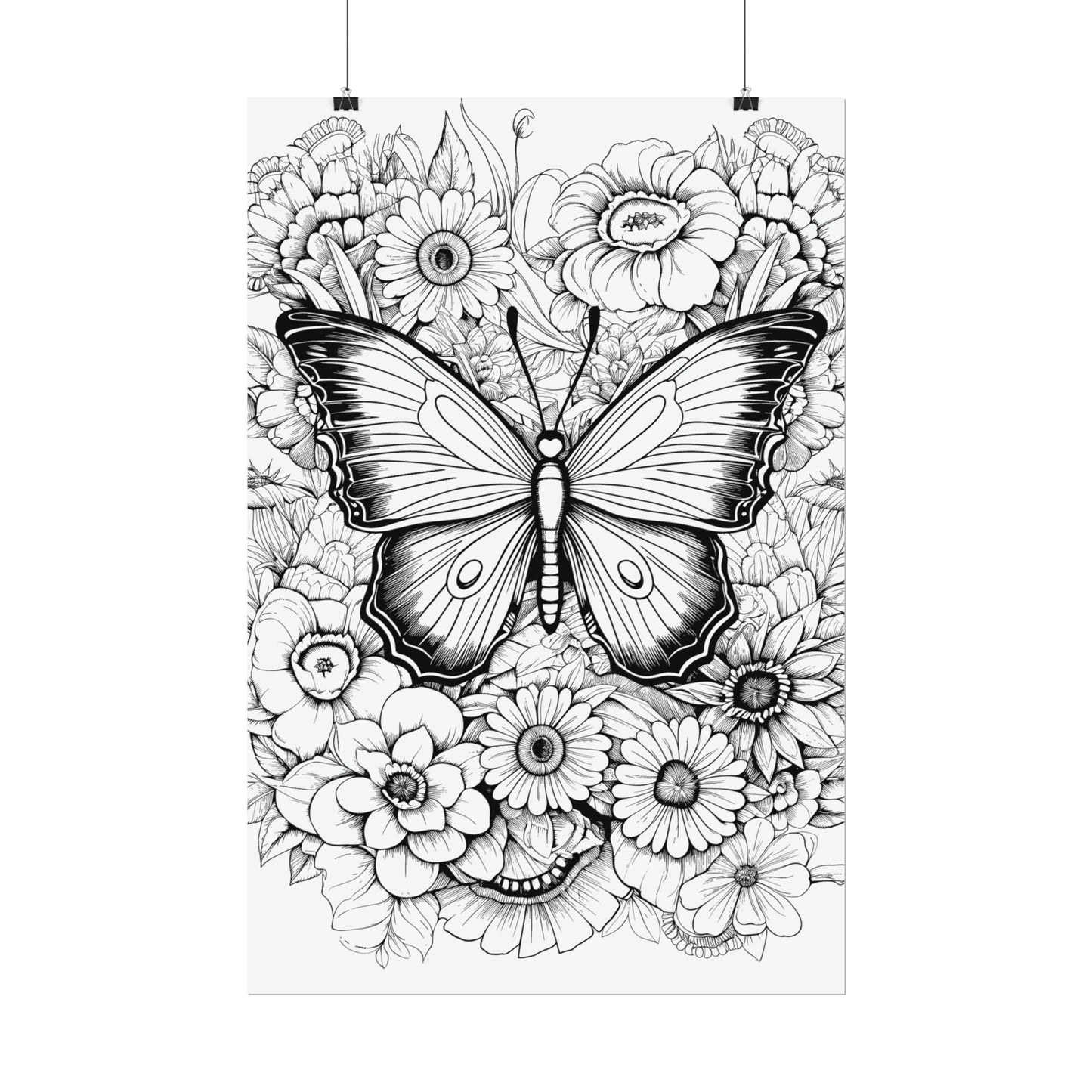 Butterfly Coloring Art Posters