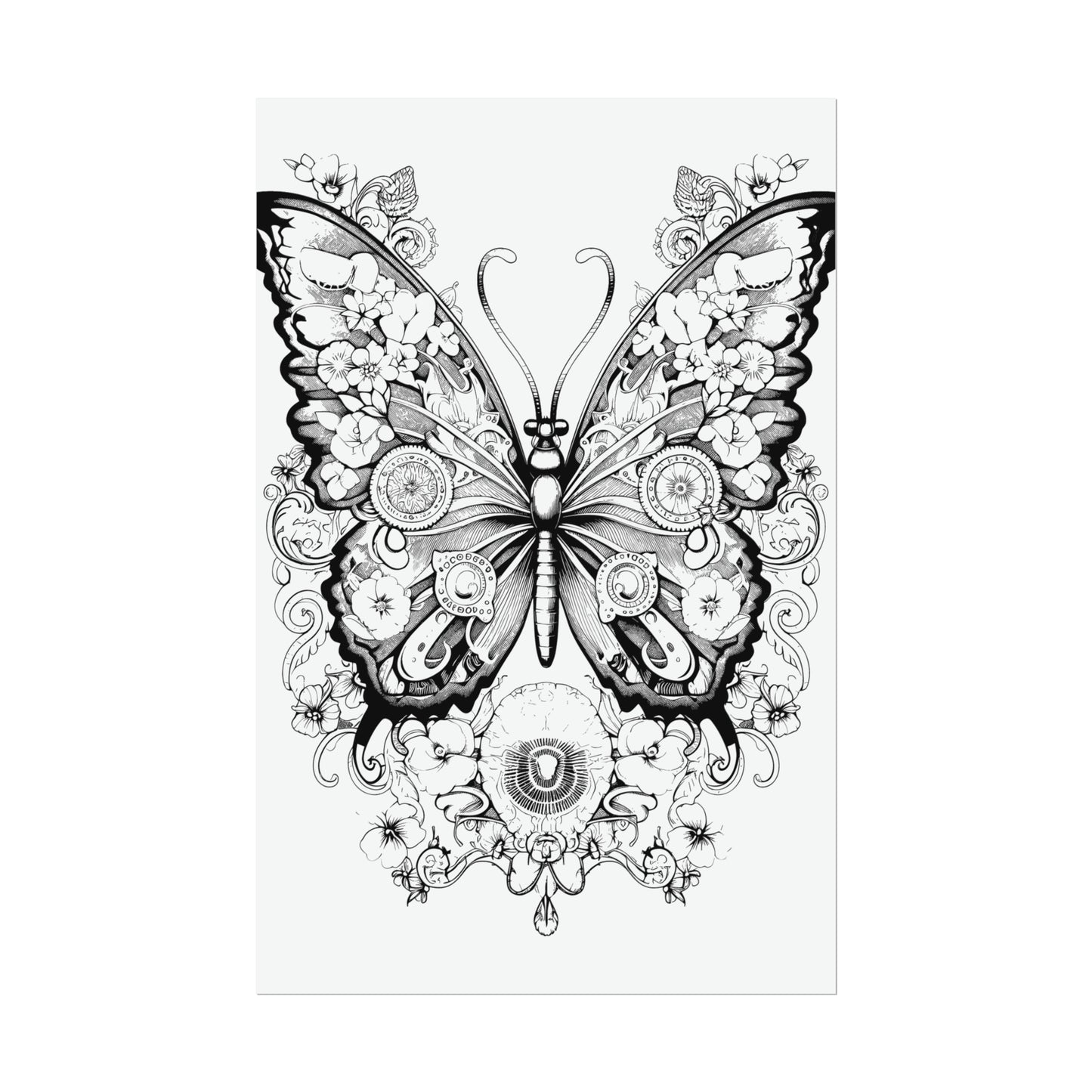 Butterfly Coloring Art Posters