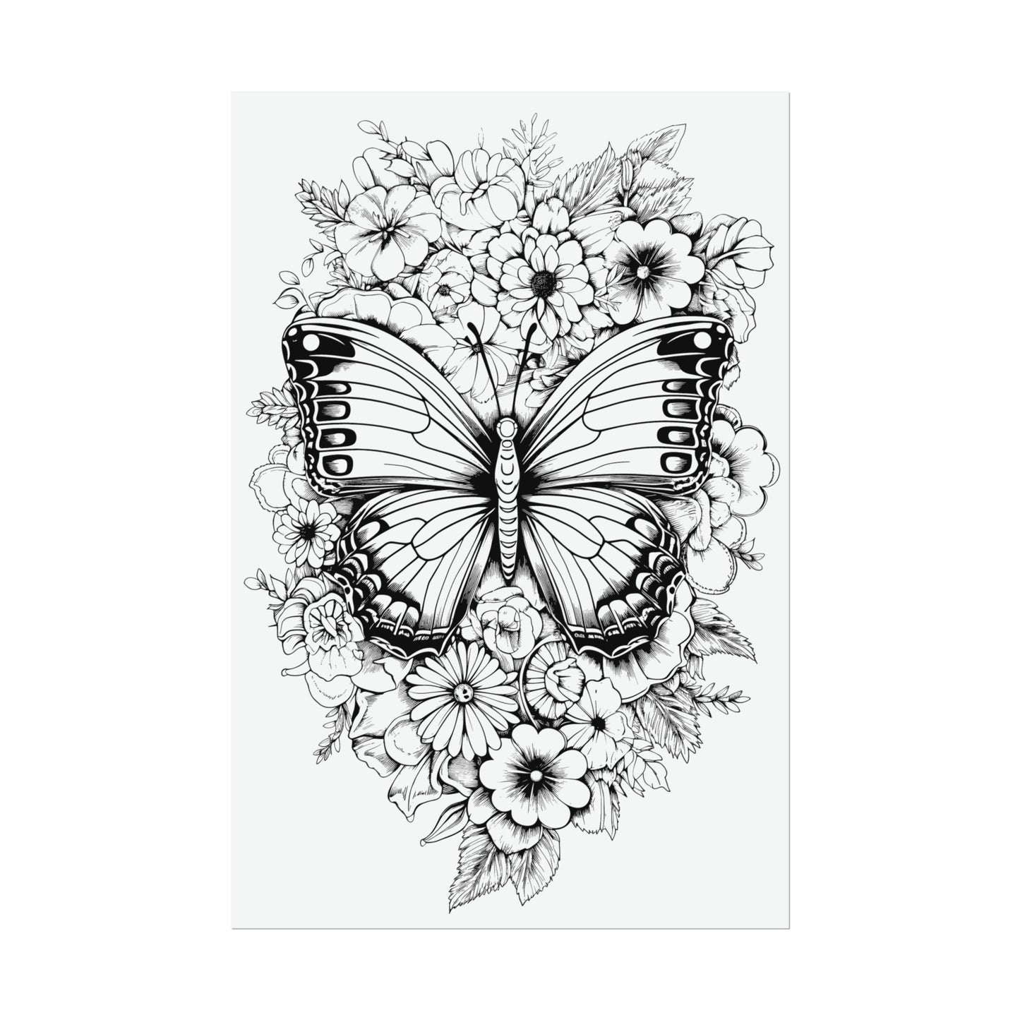 Butterfly Coloring Art Posters