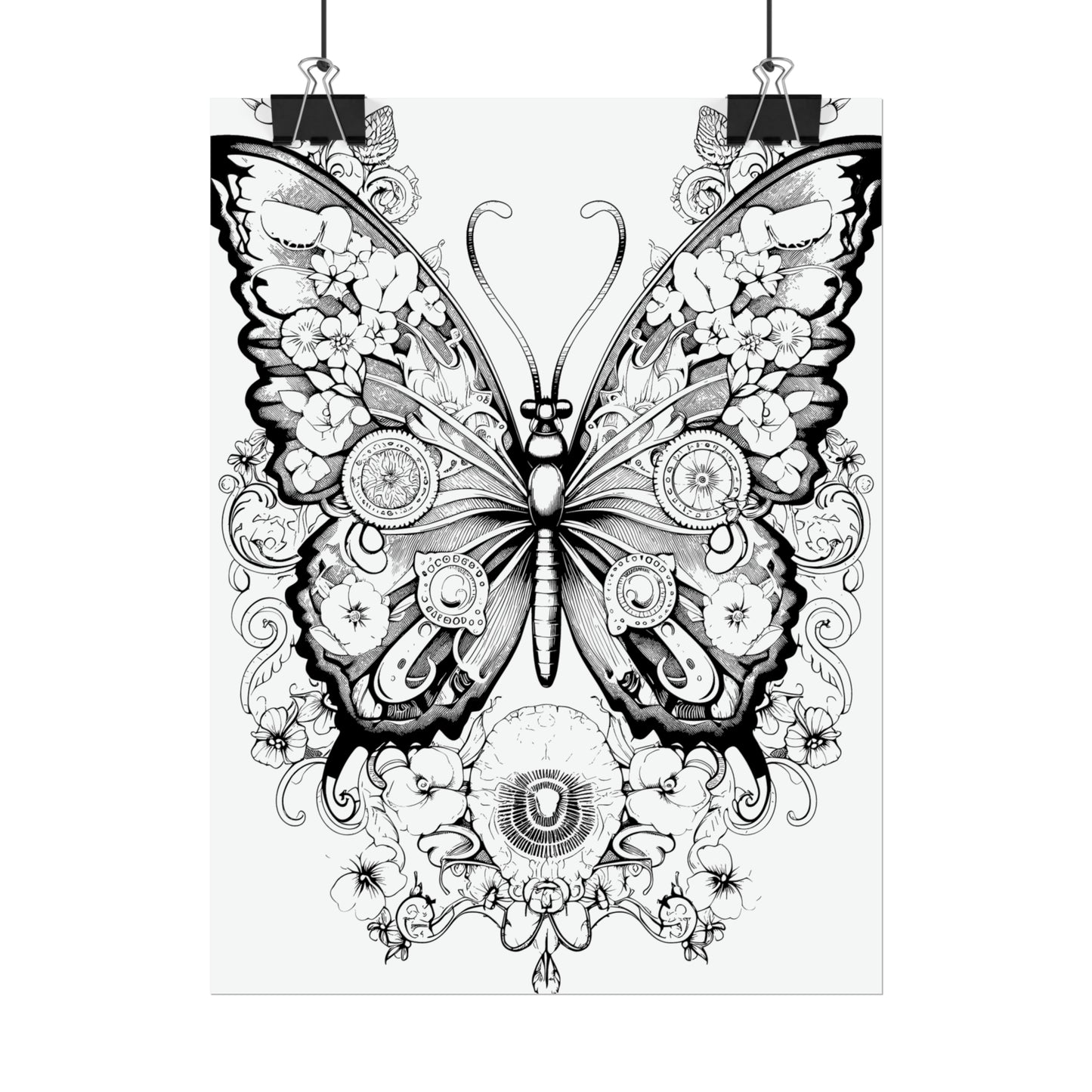 Butterfly Coloring Art Posters
