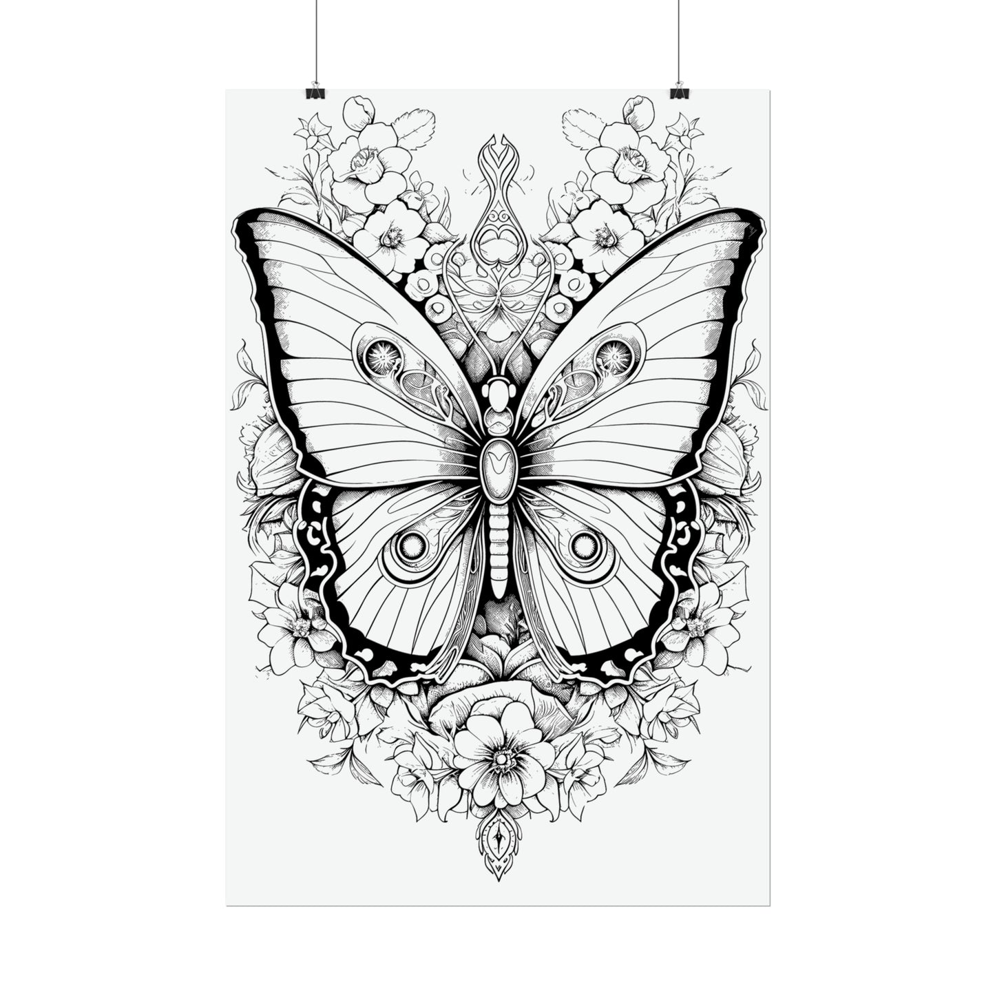 Butterfly Coloring Art Posters