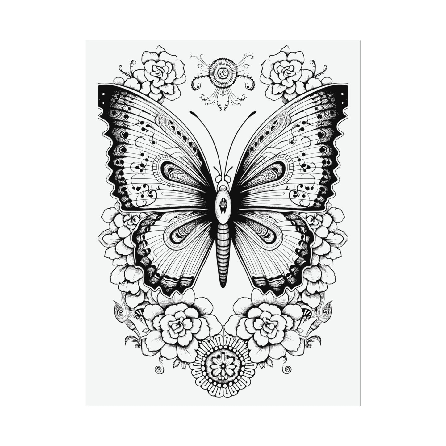 Butterfly Coloring Art Posters