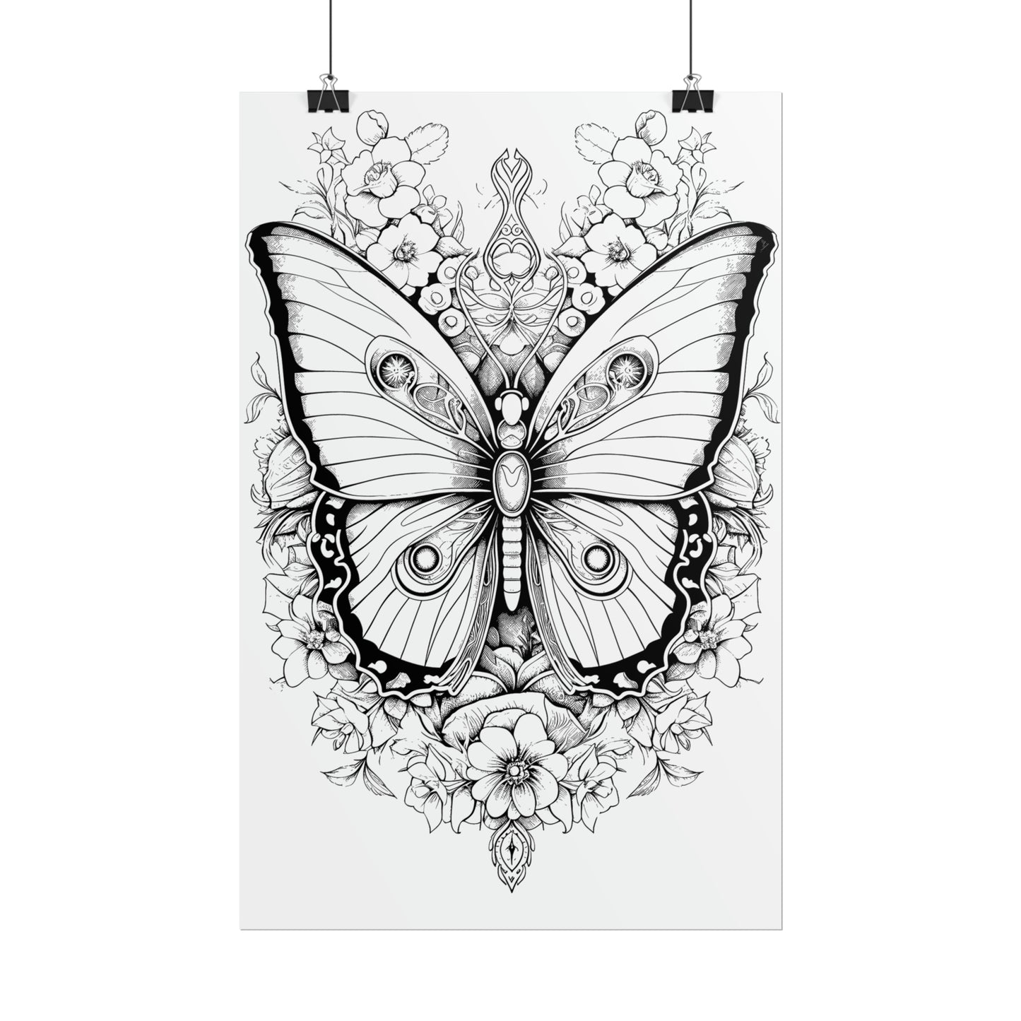 Butterfly Coloring Art Posters