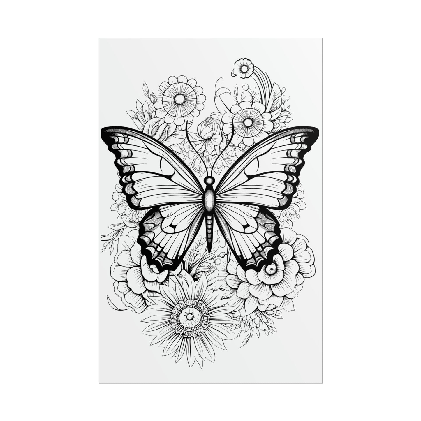 Butterfly Coloring Art Posters
