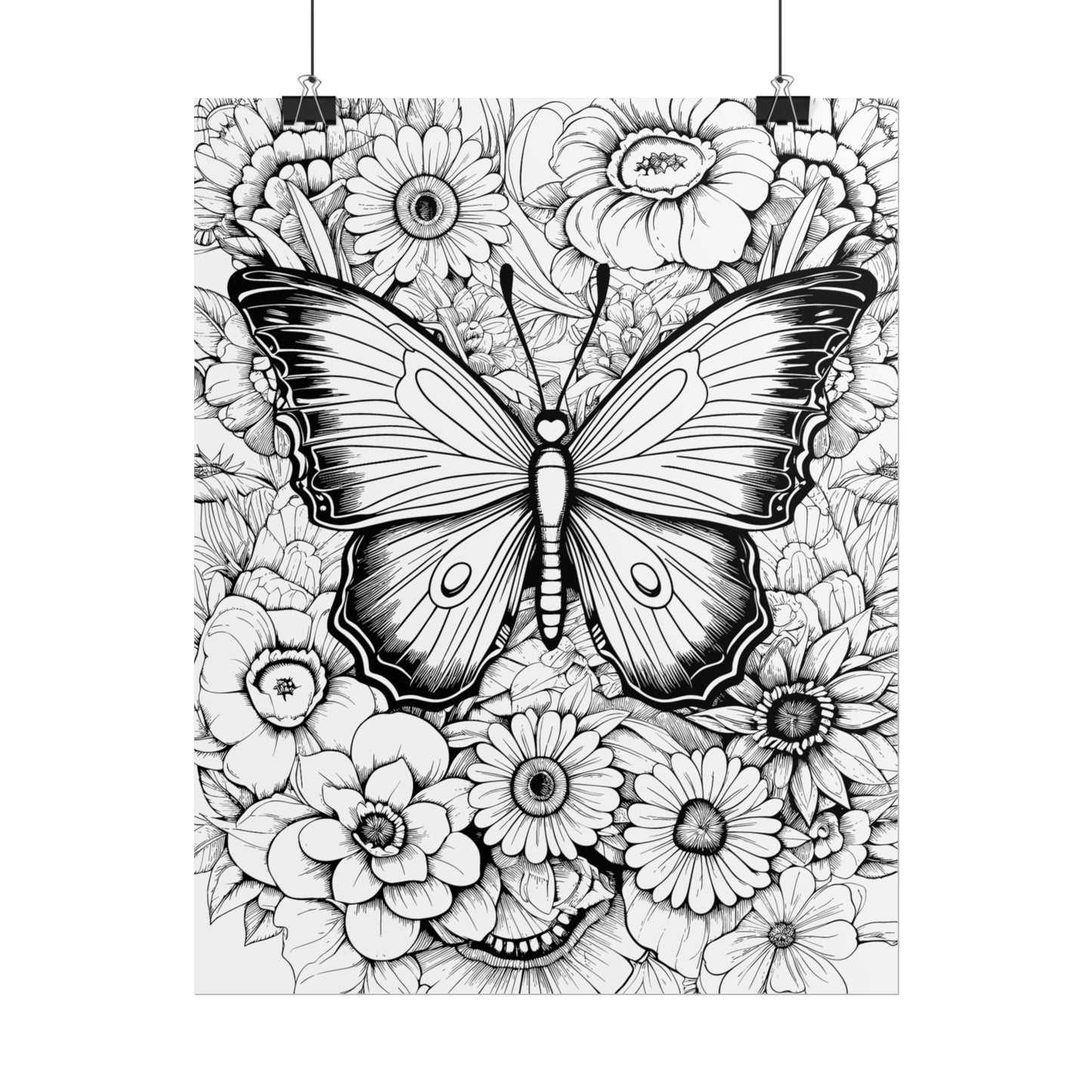 Butterfly Coloring Art Posters