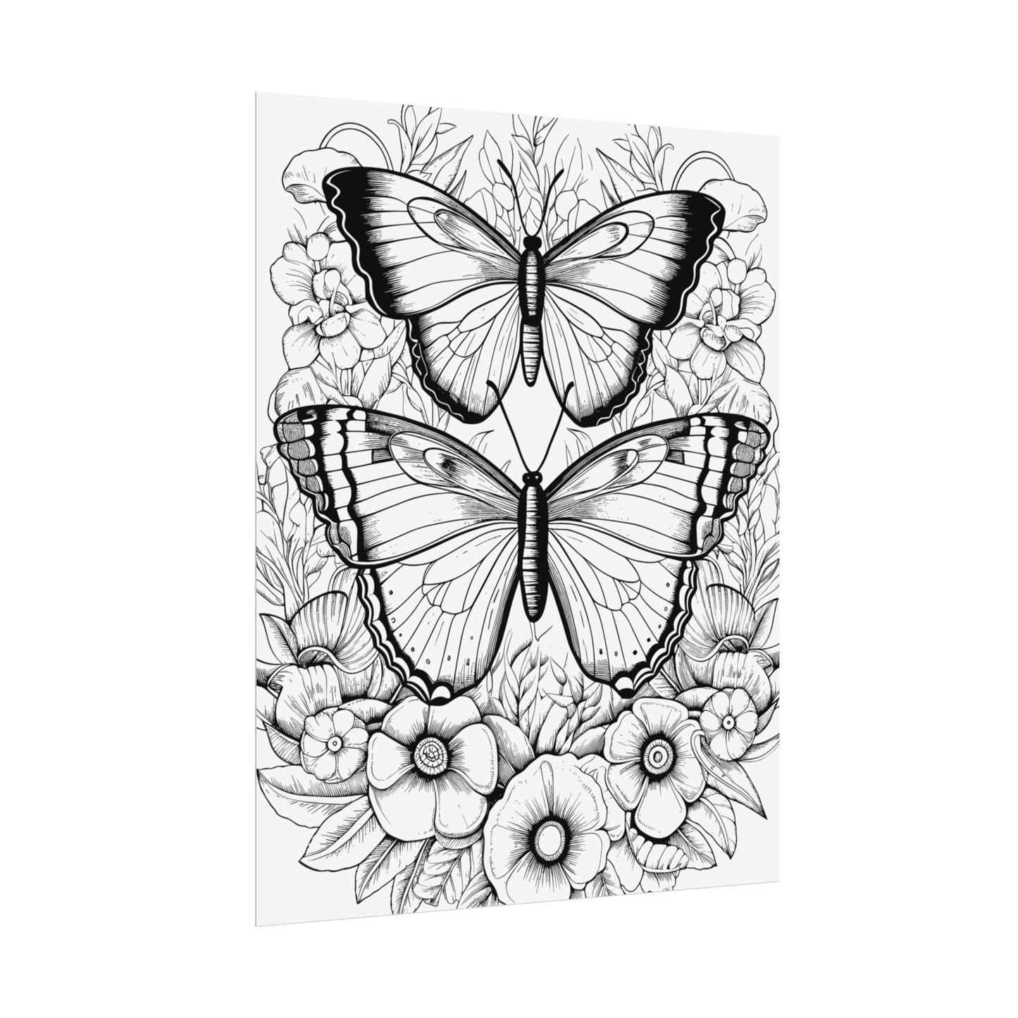 Butterfly Coloring Art Posters
