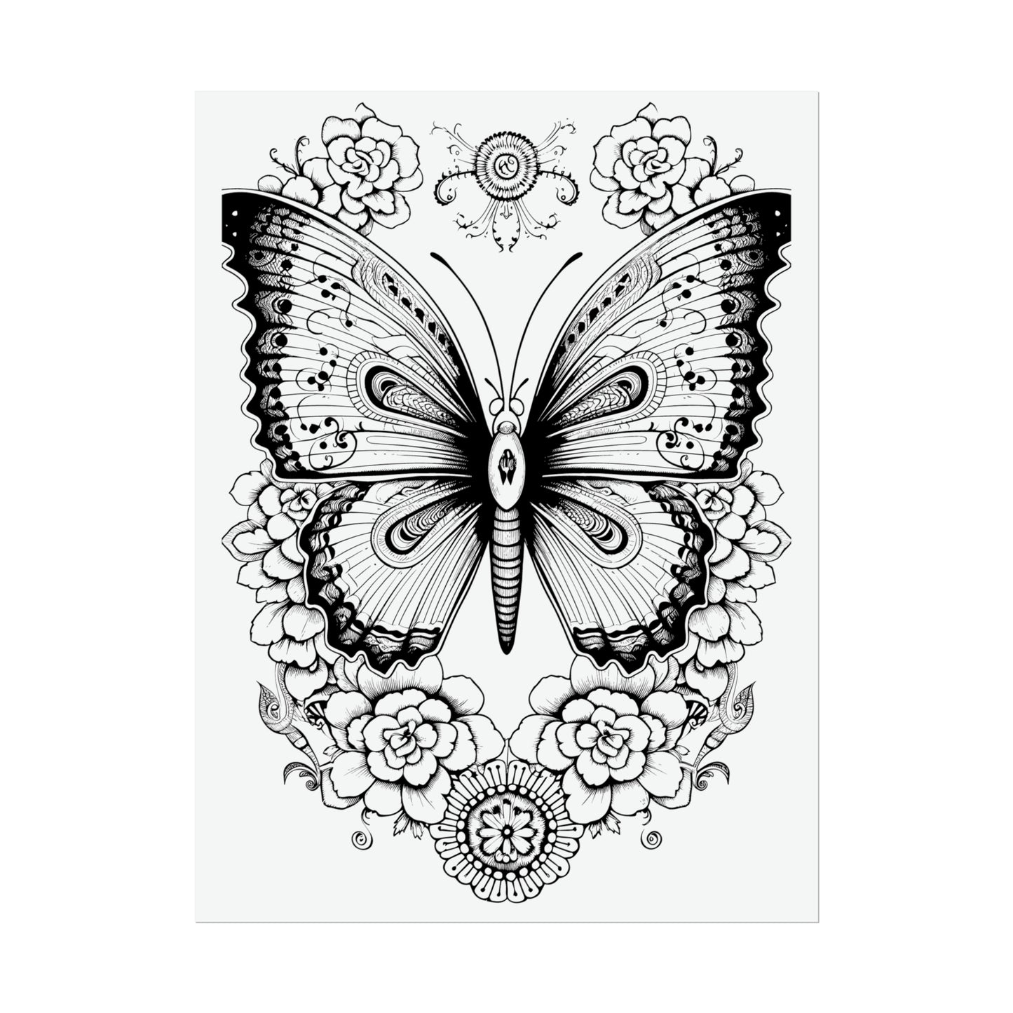 Butterfly Coloring Art Posters