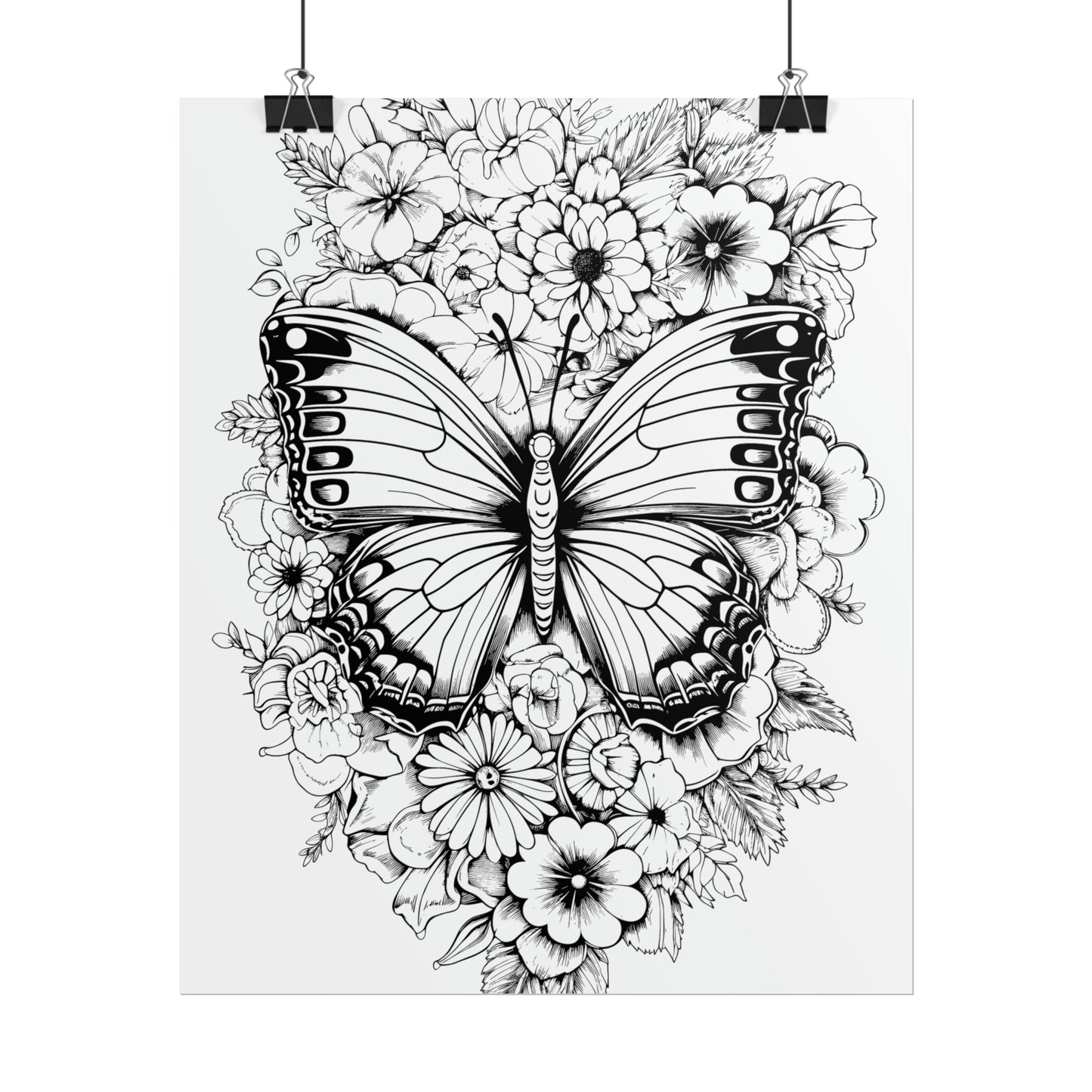 Butterfly Coloring Art Posters