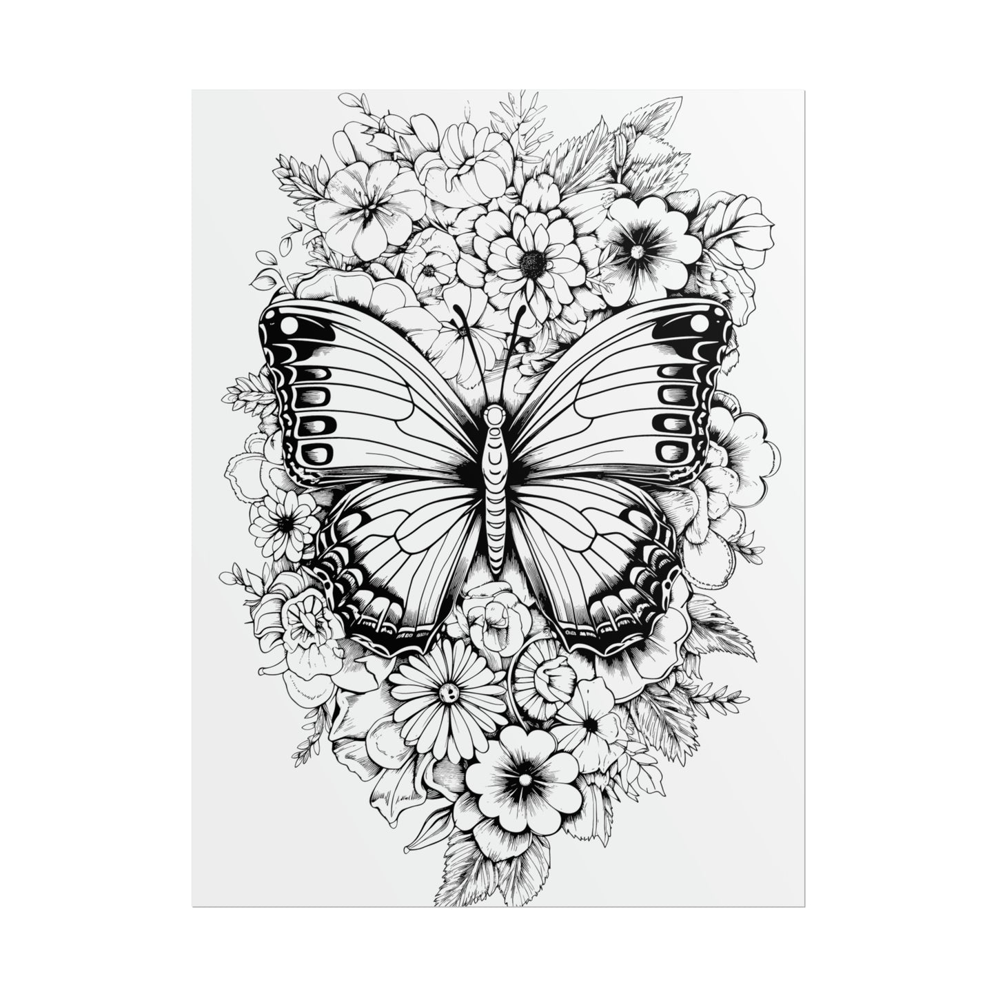 Butterfly Coloring Art Posters
