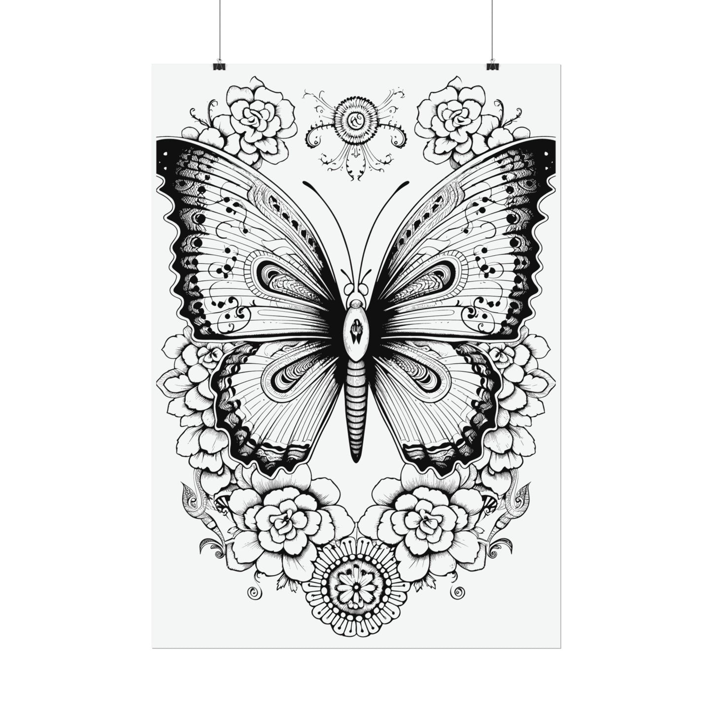 Butterfly Coloring Art Posters