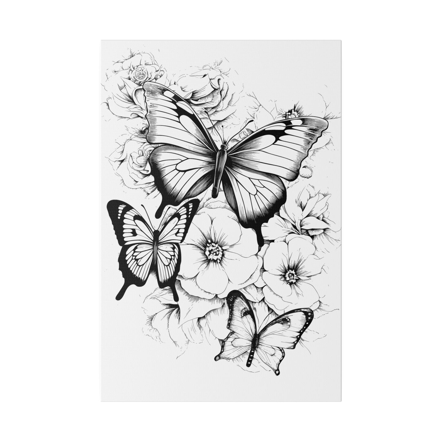 Butterfly Coloring Canvas, Stretched, 0.75"