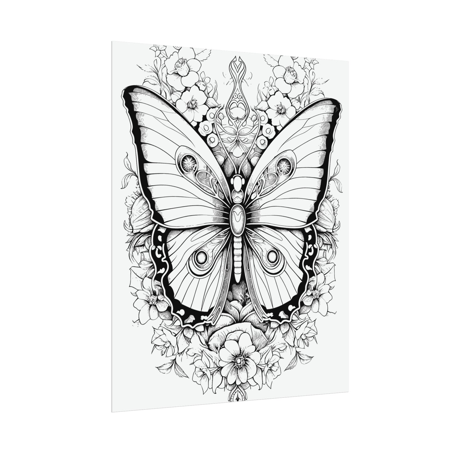 Butterfly Coloring Art Posters