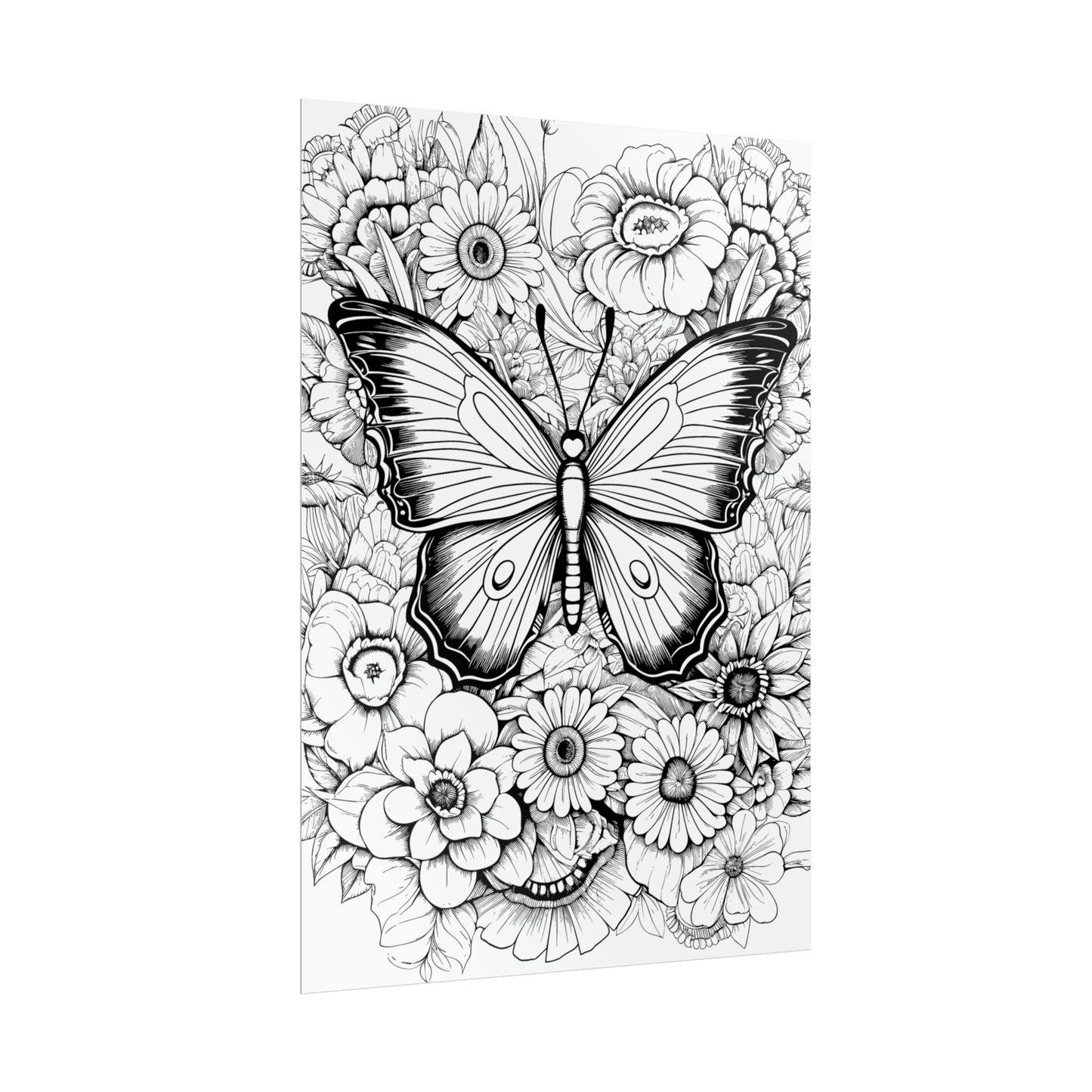Butterfly Coloring Art Posters
