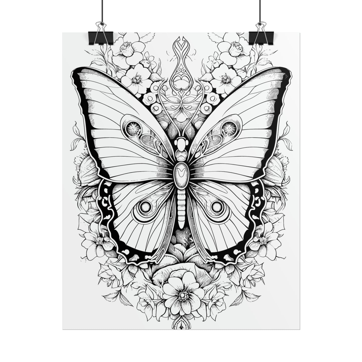Butterfly Coloring Art Posters