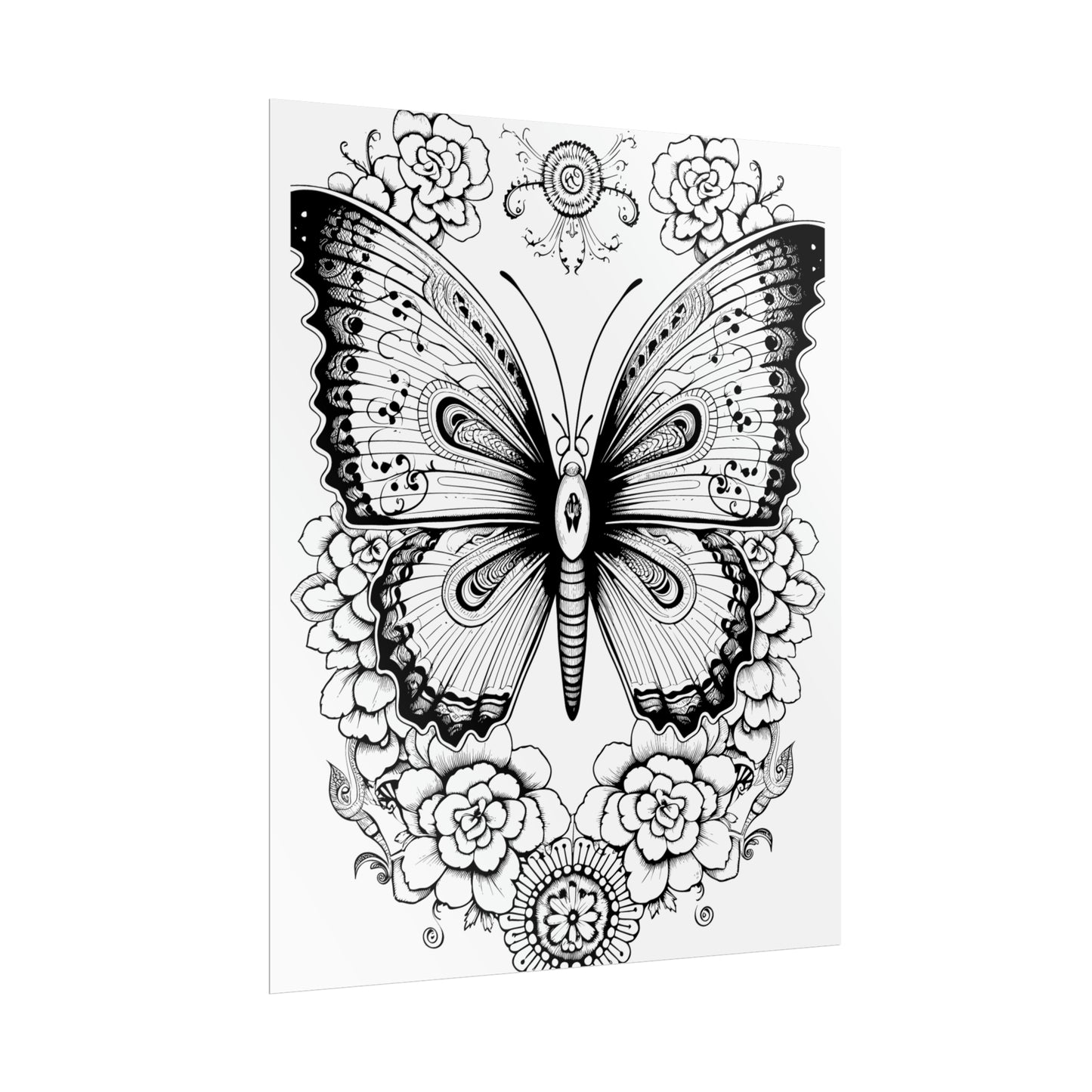Butterfly Coloring Art Posters