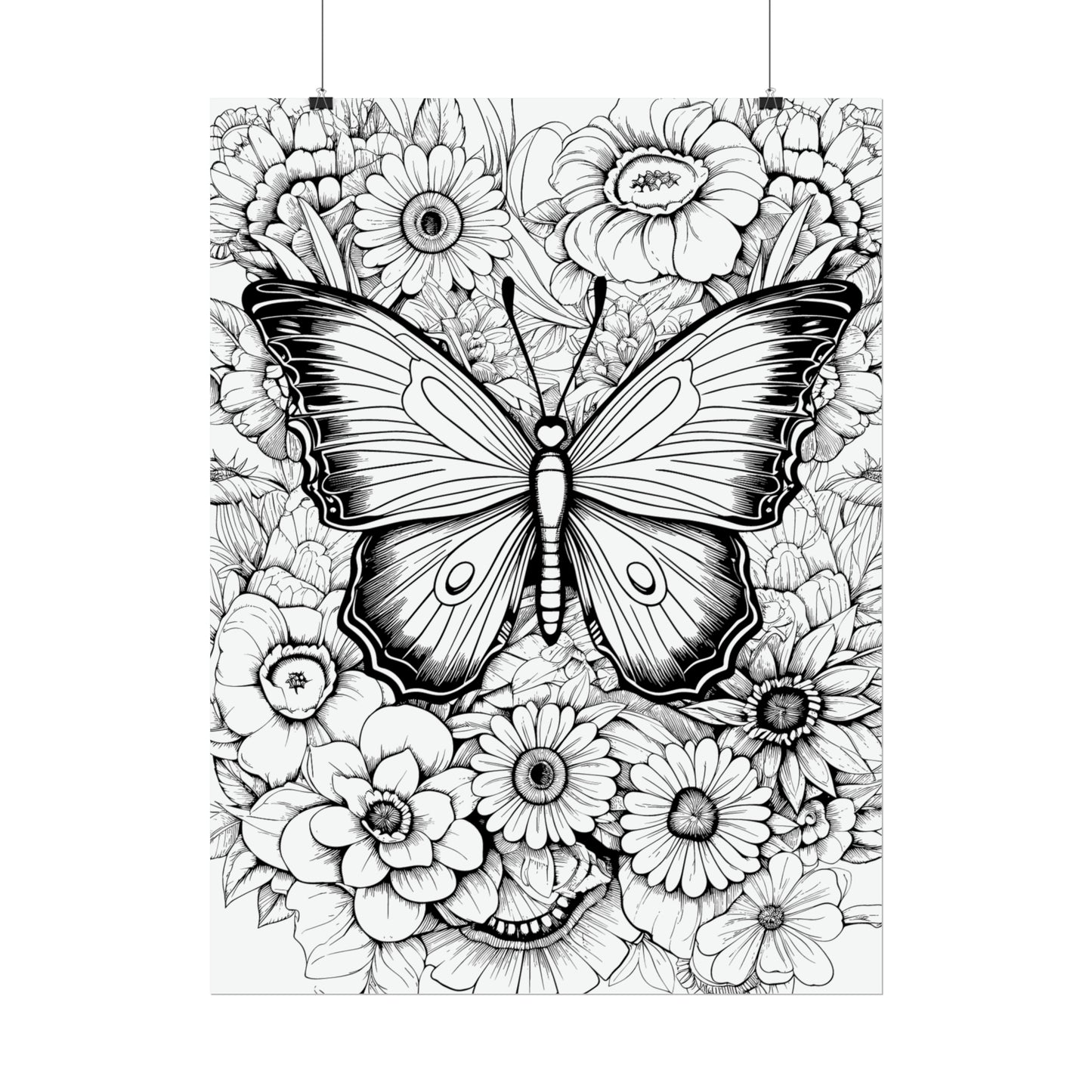 Butterfly Coloring Art Posters