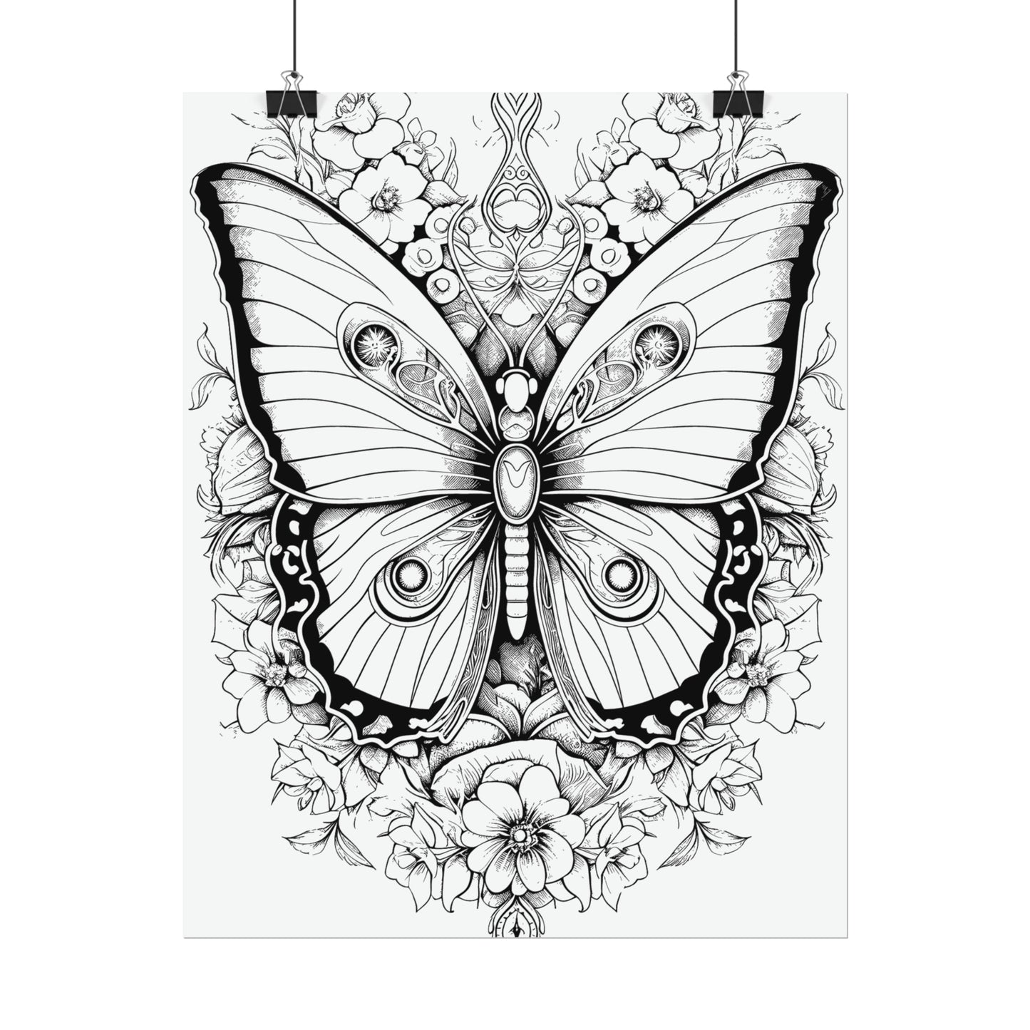 Butterfly Coloring Art Posters