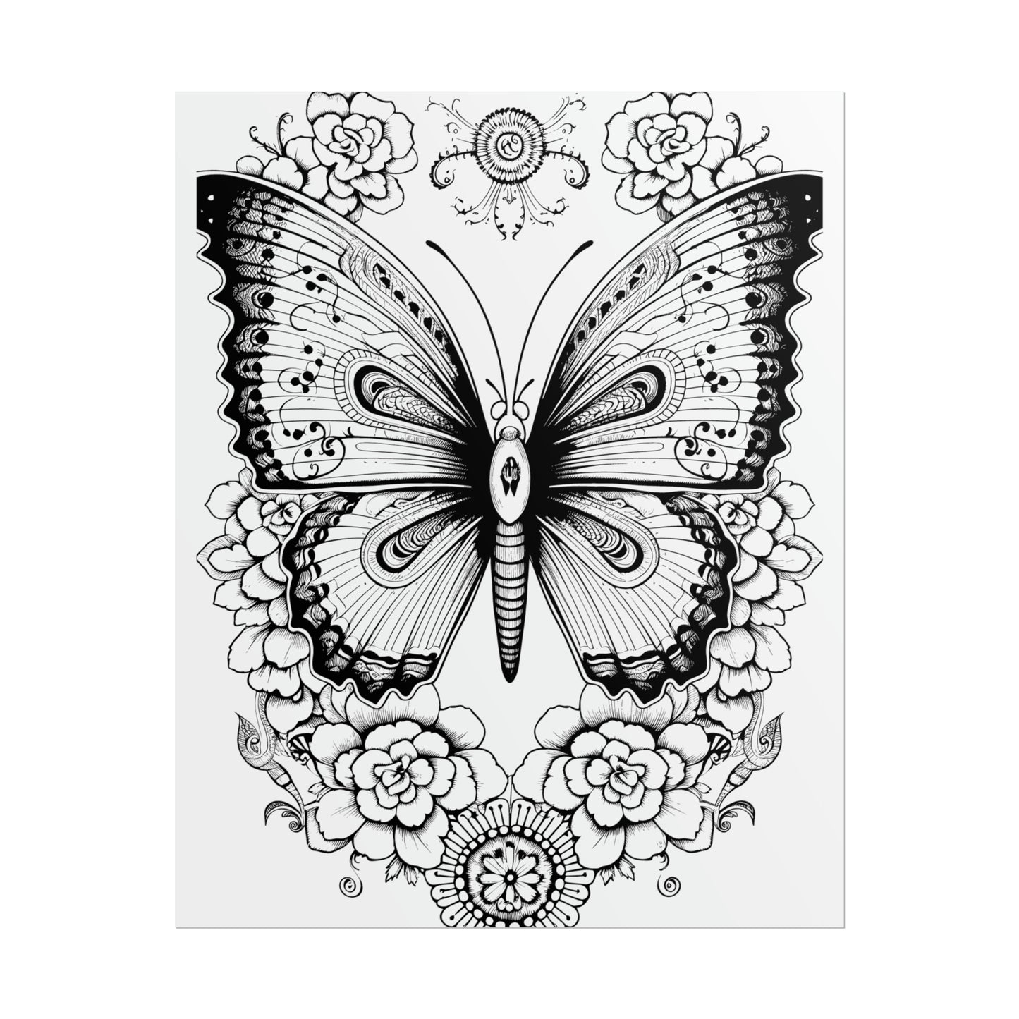 Butterfly Coloring Art Posters
