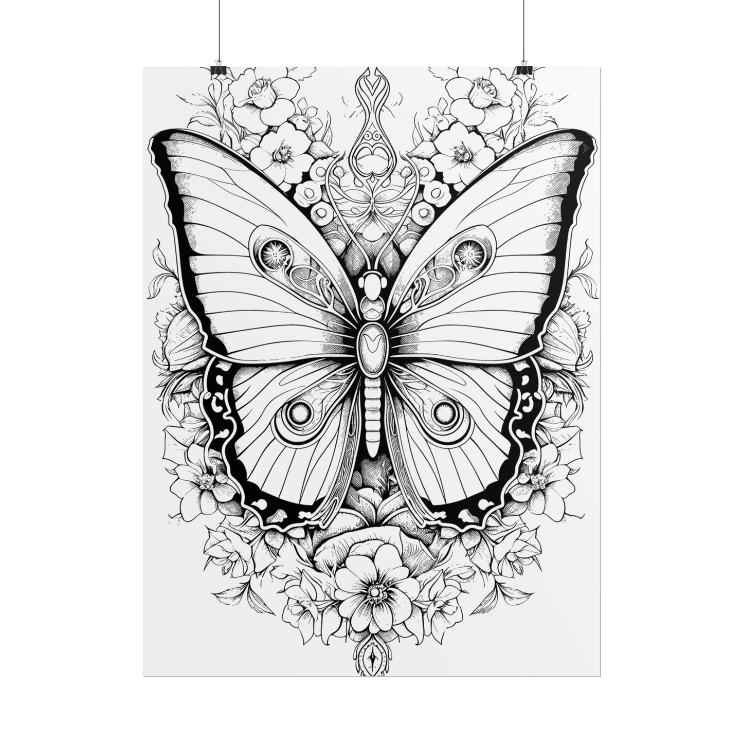 Butterfly Coloring Art Posters
