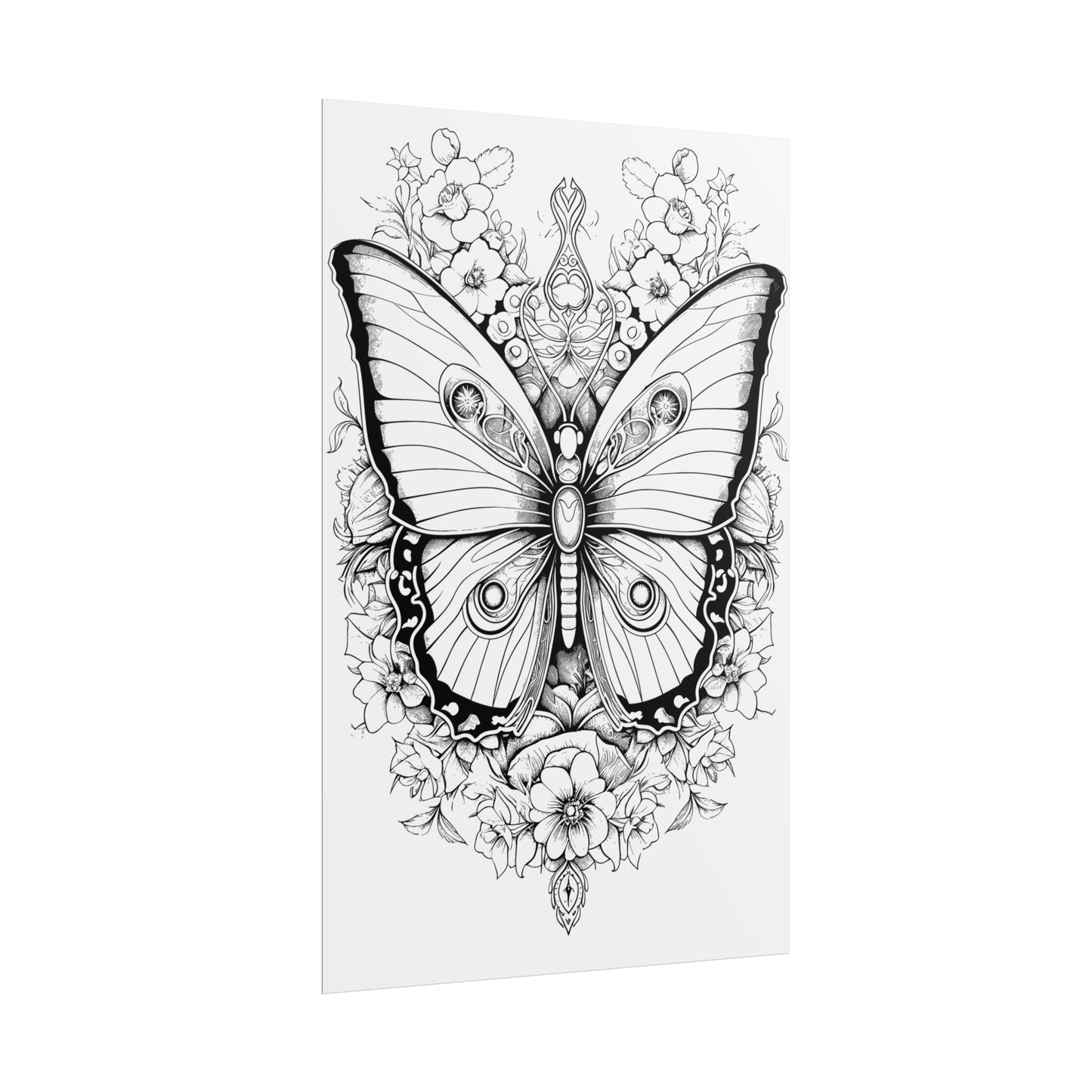 Butterfly Coloring Art Posters