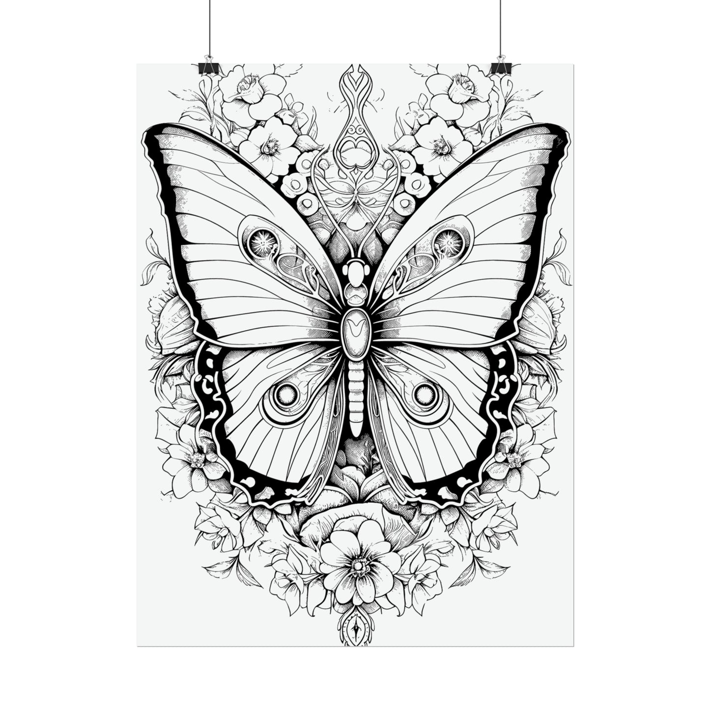 Butterfly Coloring Art Posters