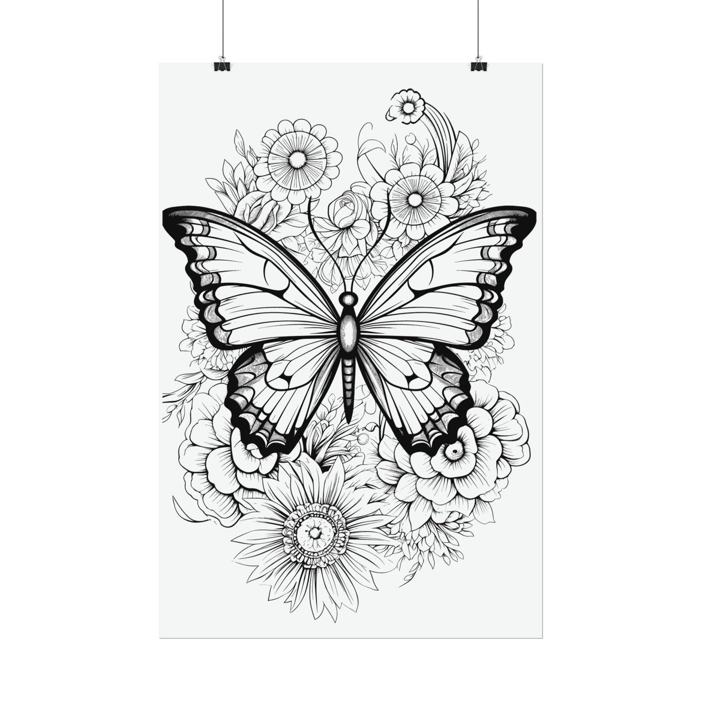 Butterfly Coloring Art Posters