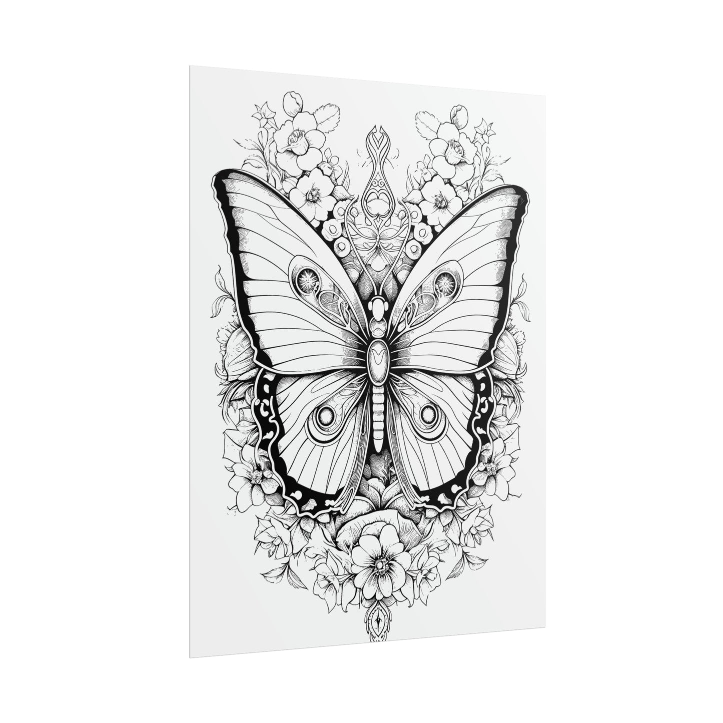 Butterfly Coloring Art Posters