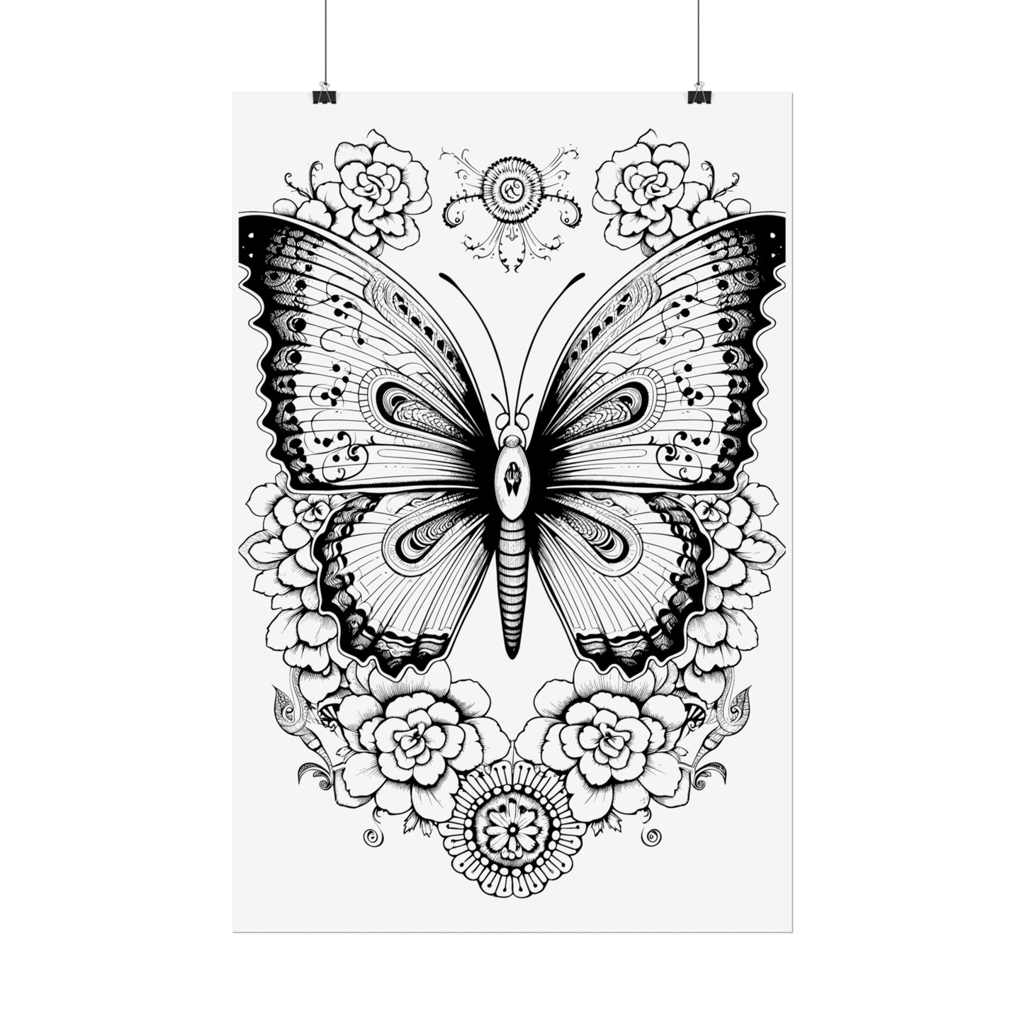 Butterfly Coloring Art Posters