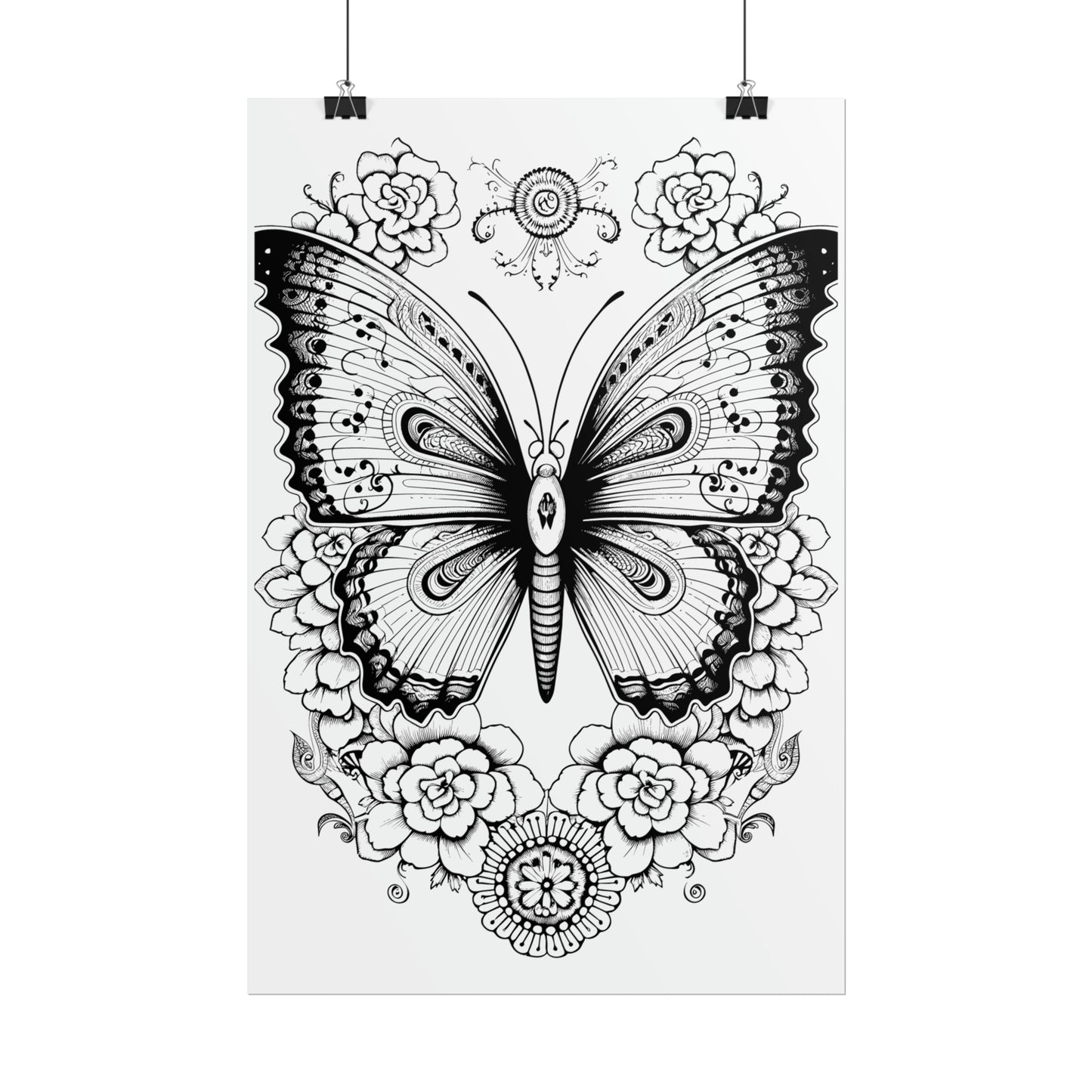 Butterfly Coloring Art Posters