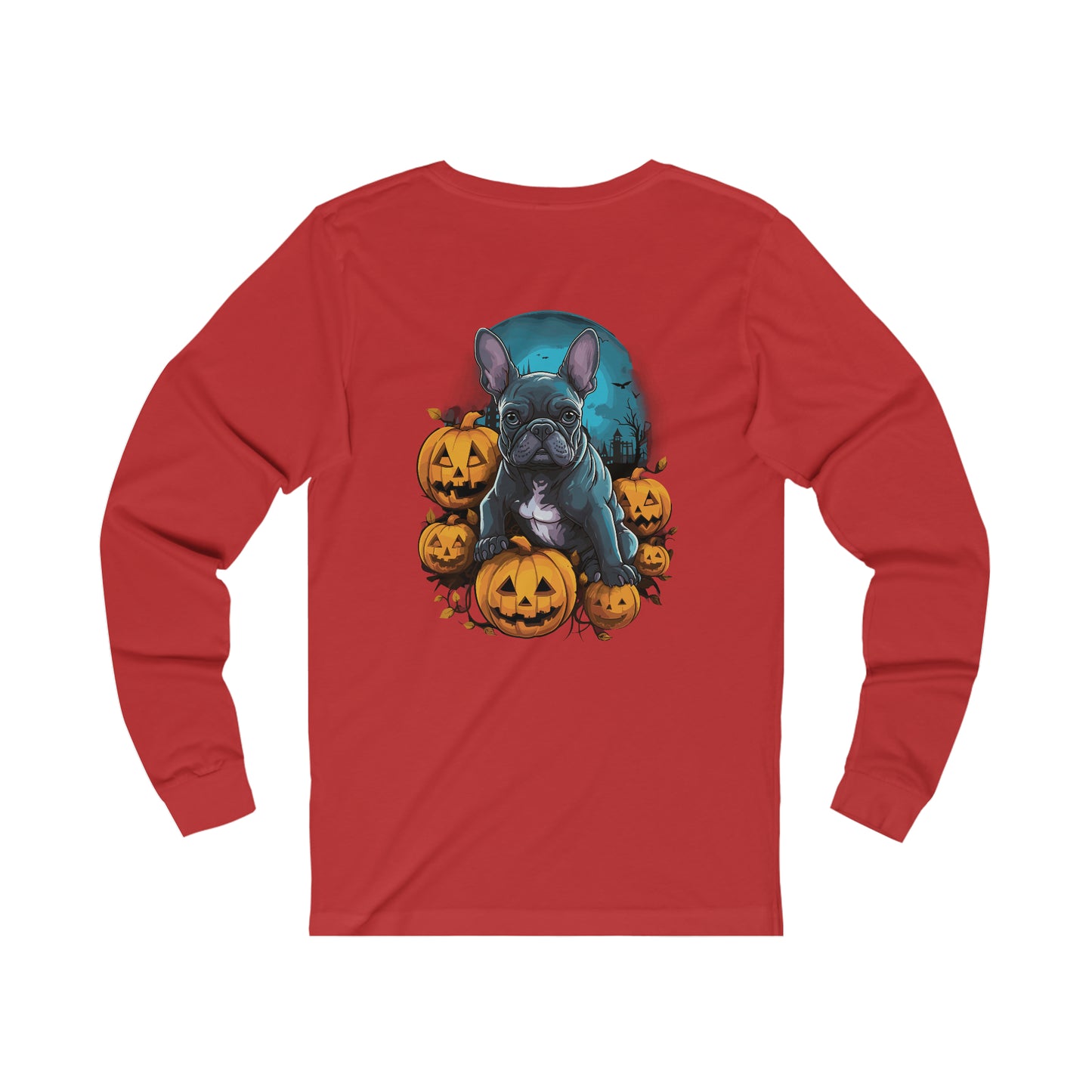 Halloween French Bulldog Unisex Jersey Long Sleeve Tee