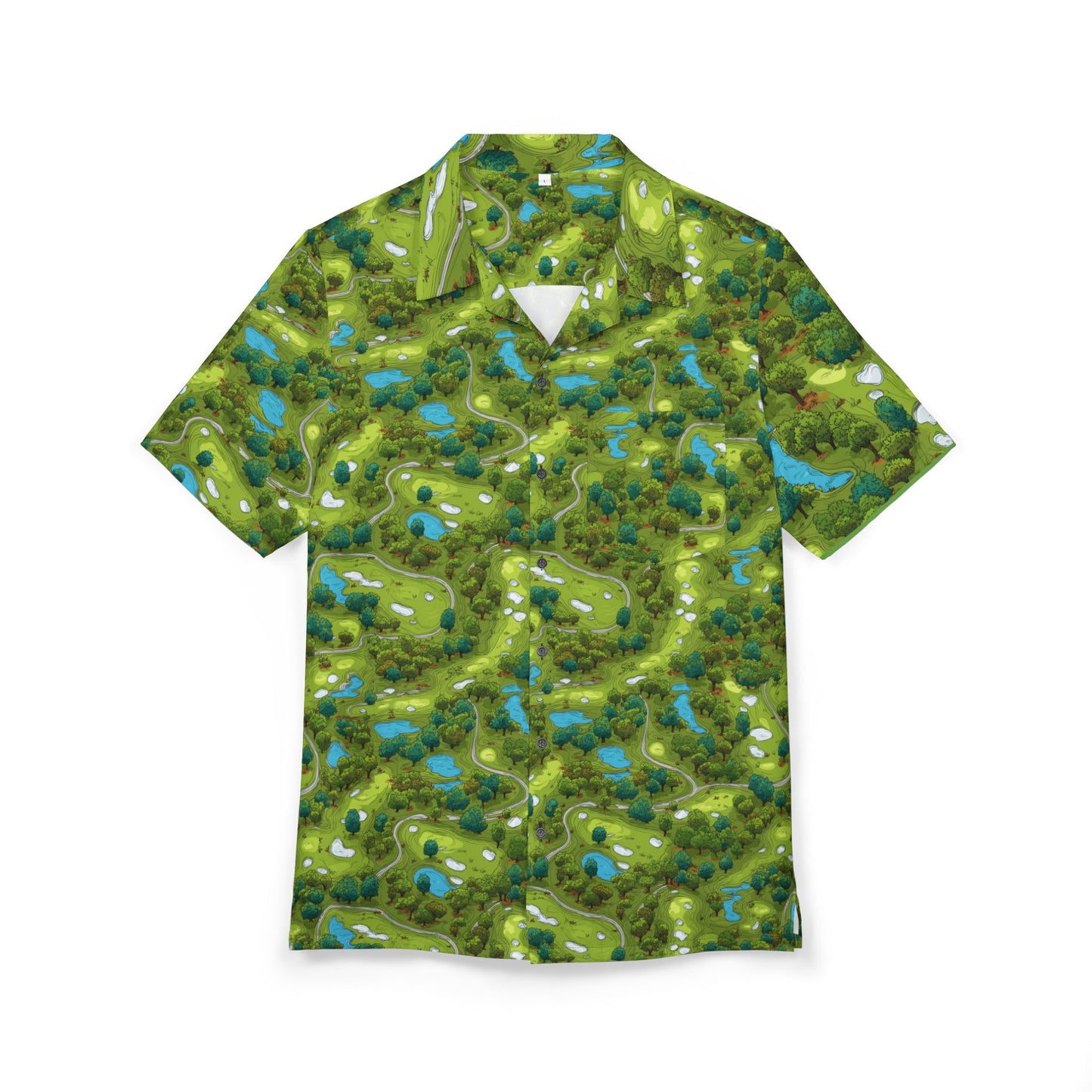 Golf Course Stylish Whimsical Button-Down Shirt