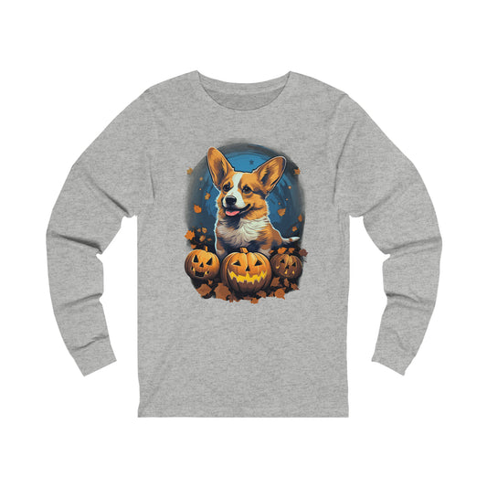 Halloween Corgie Unisex Jersey Long Sleeve Tee
