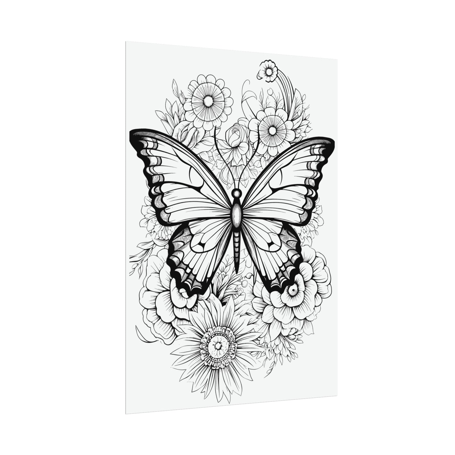 Butterfly Coloring Art Posters