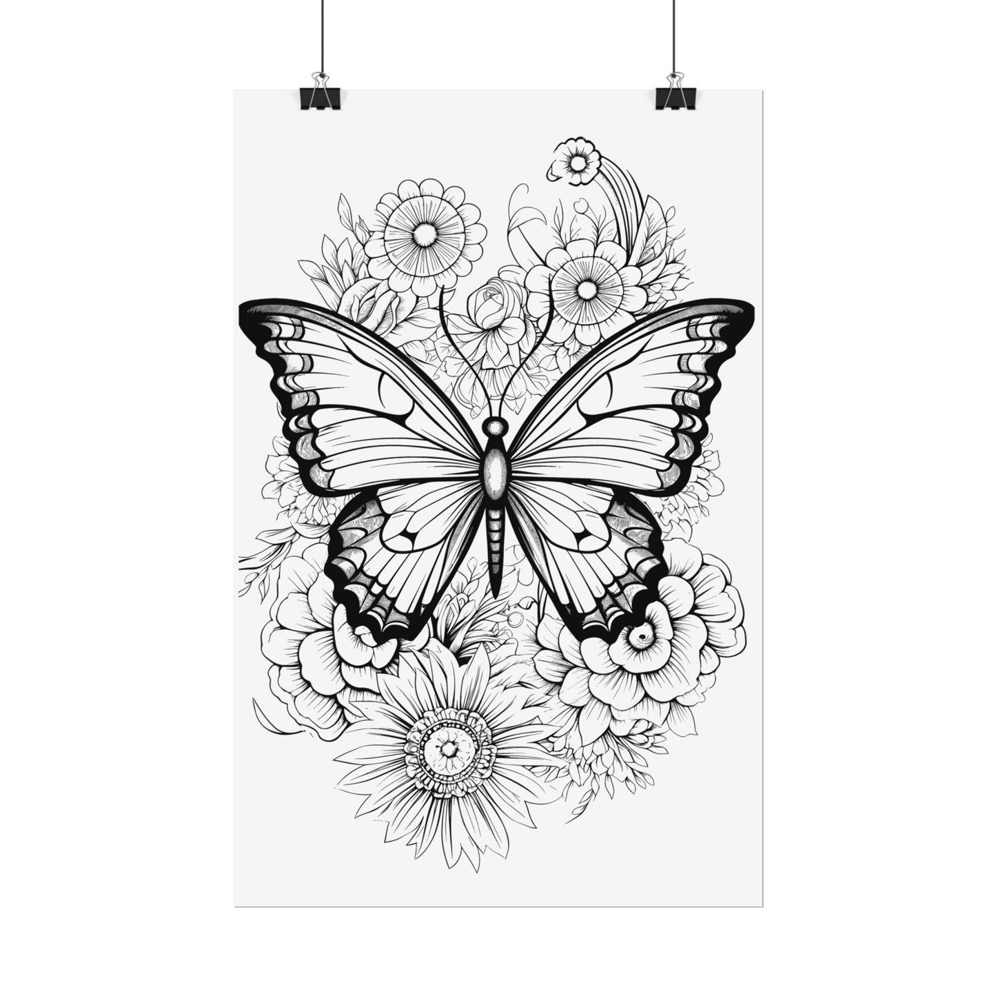 Butterfly Coloring Art Posters