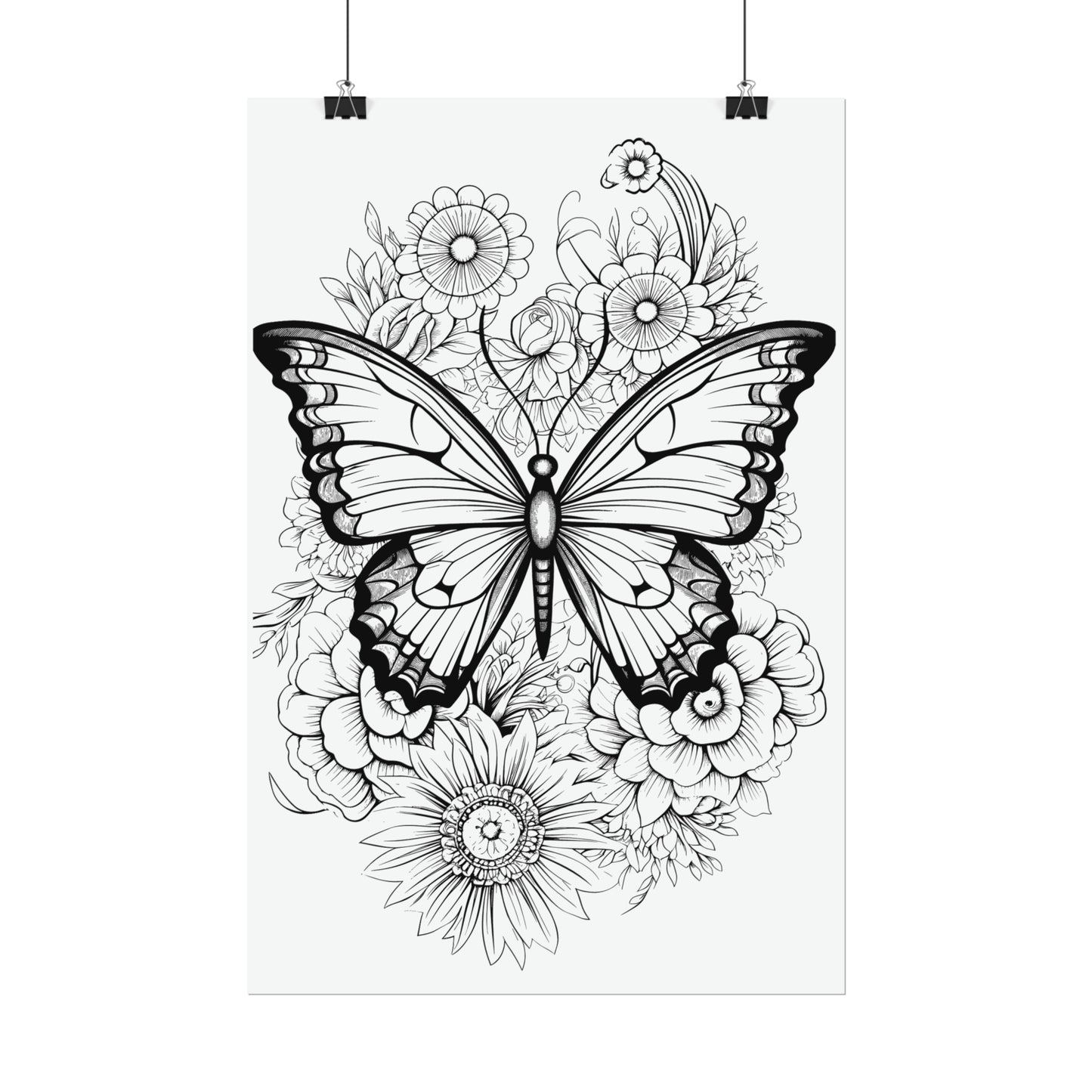 Butterfly Coloring Art Posters