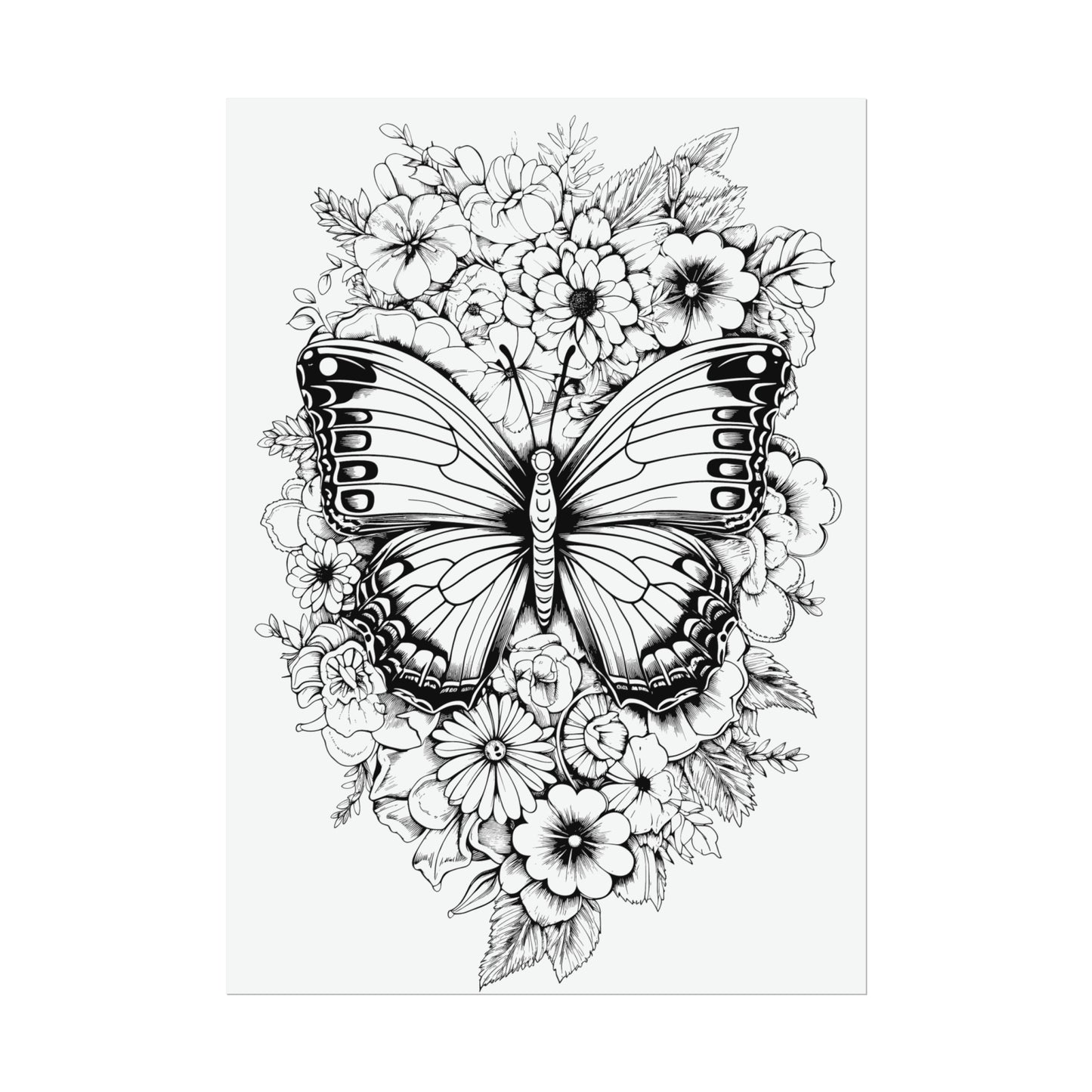 Butterfly Coloring Art Posters