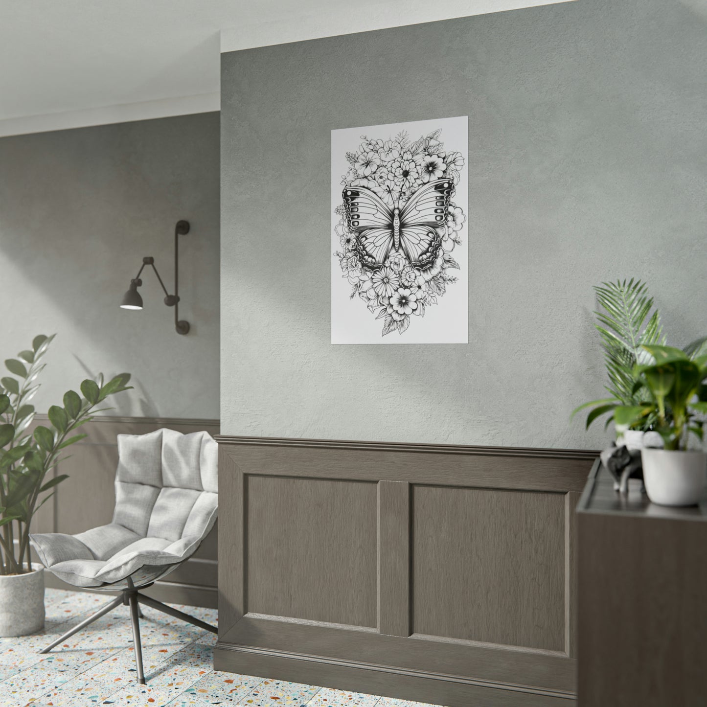 Butterfly Coloring Art Posters
