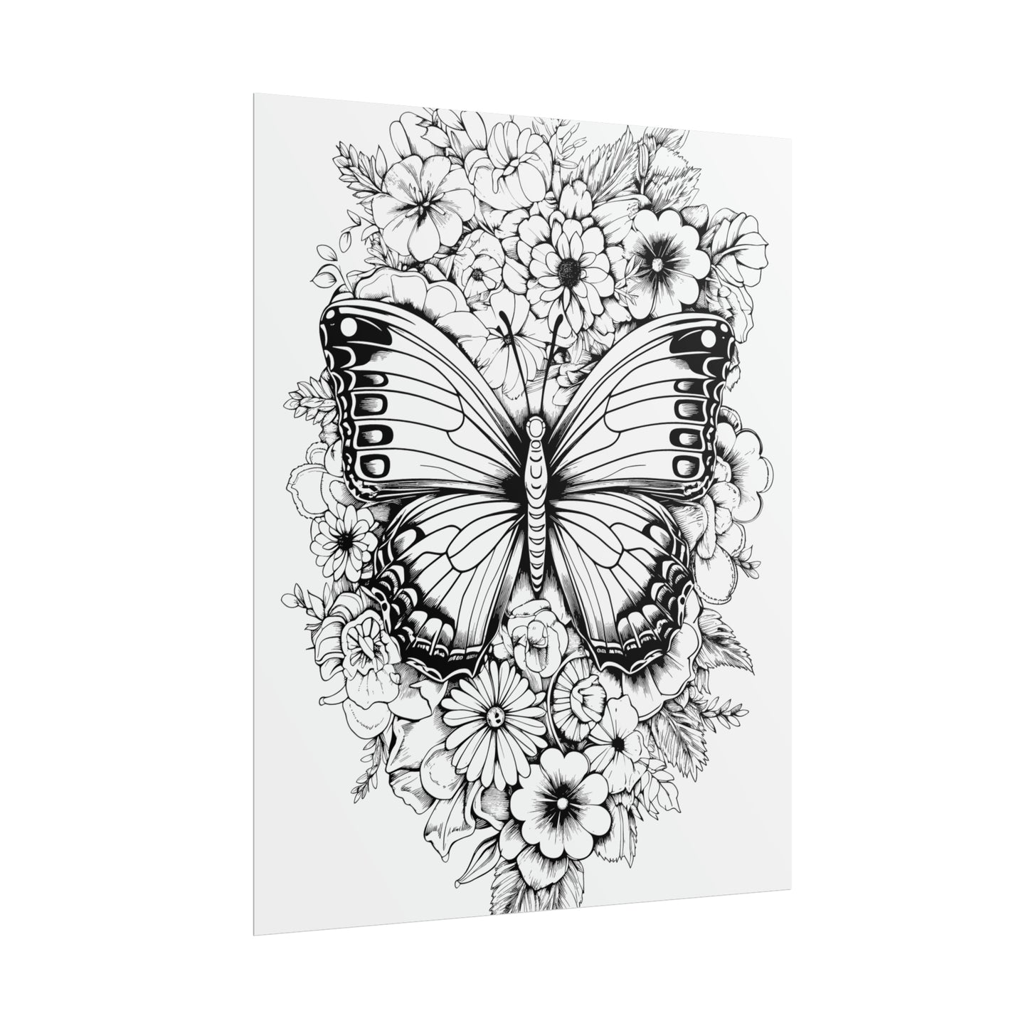 Butterfly Coloring Art Posters