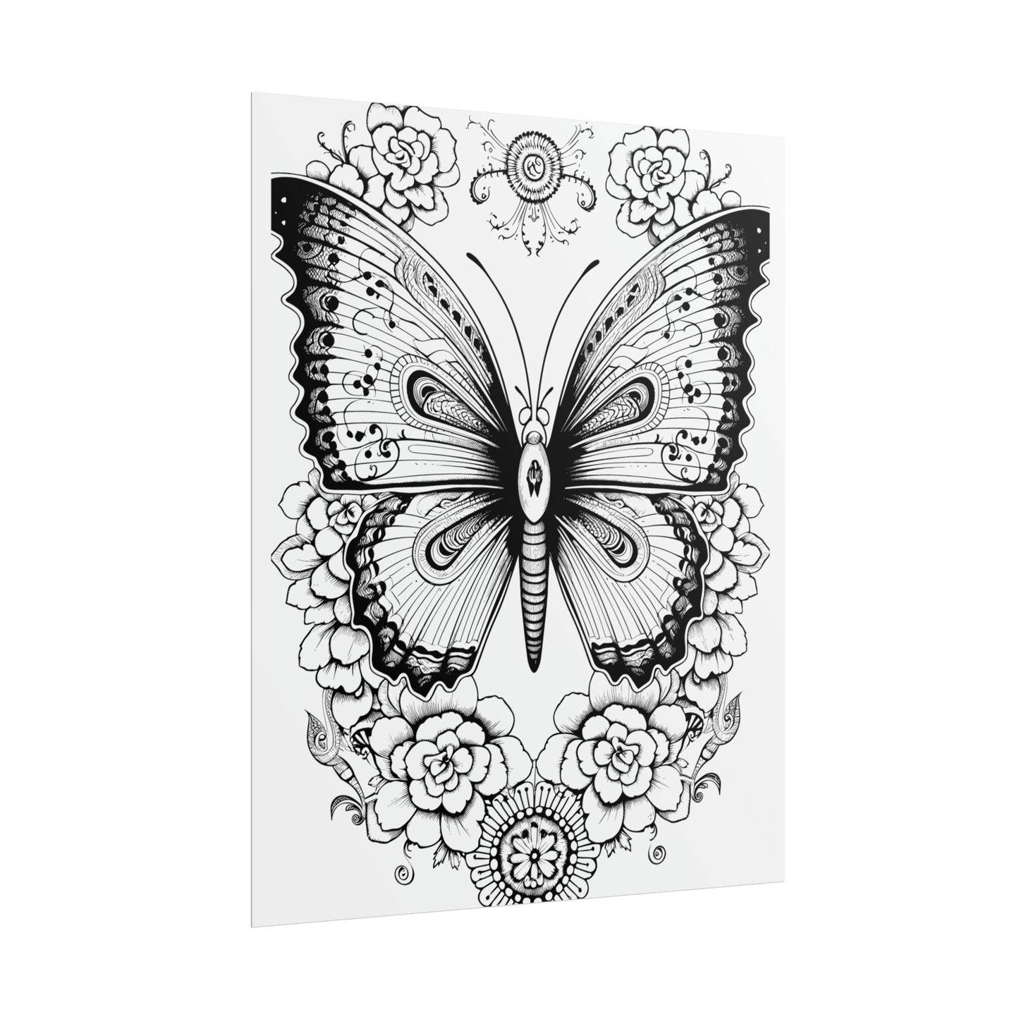 Butterfly Coloring Art Posters