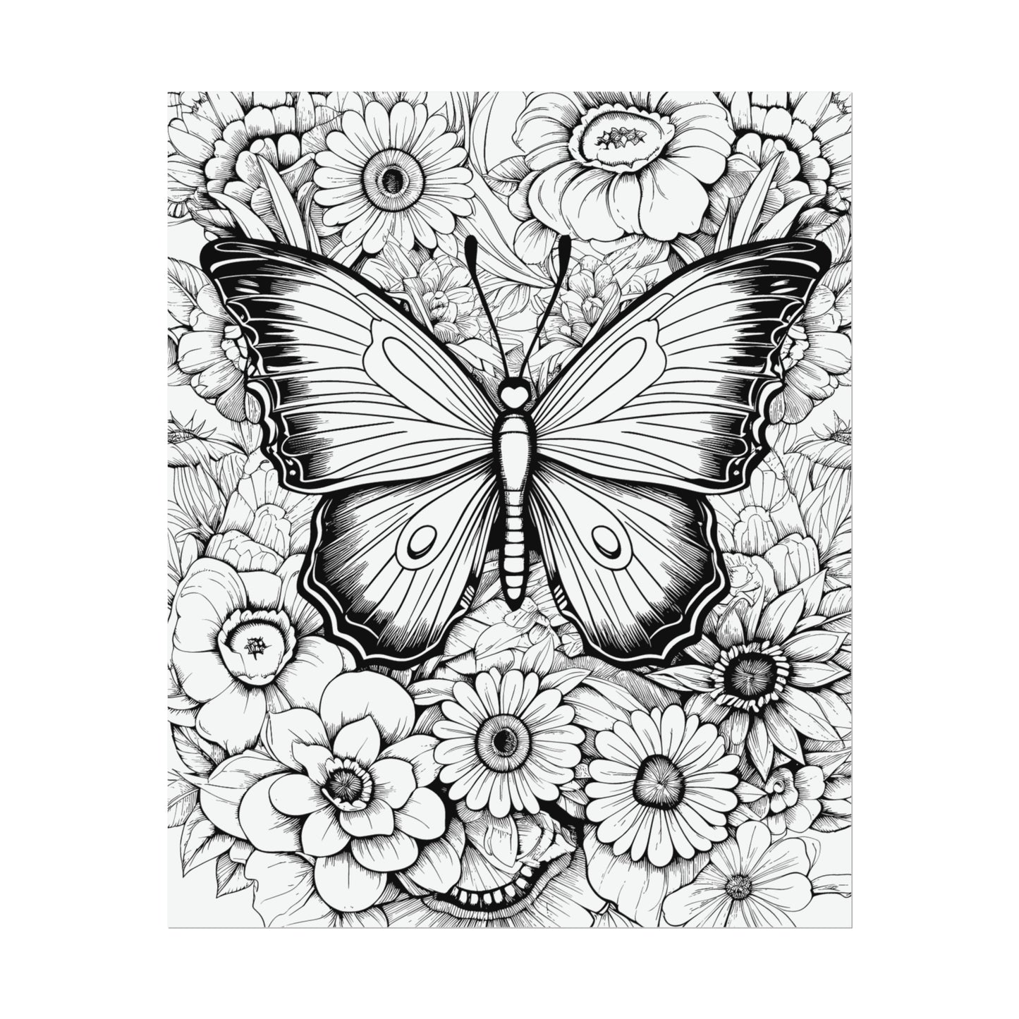 Butterfly Coloring Art Posters