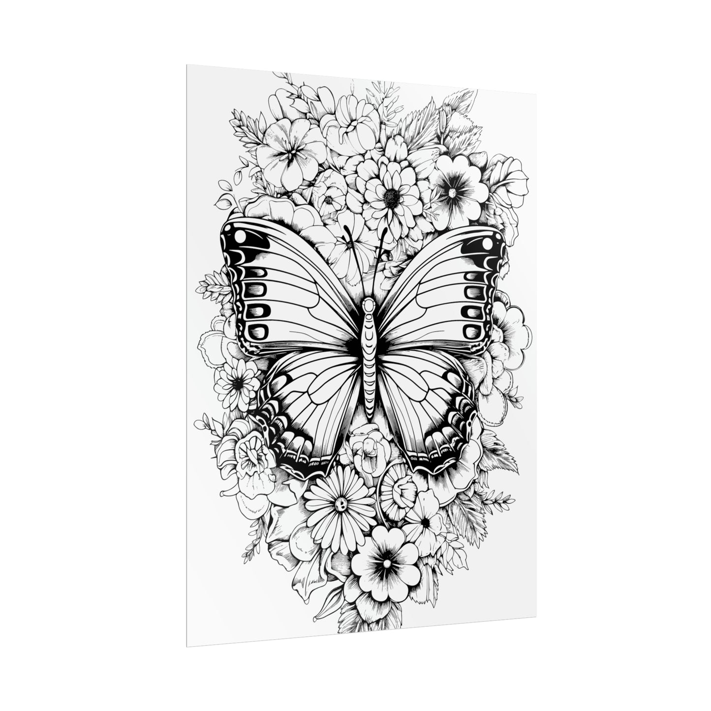 Butterfly Coloring Art Posters