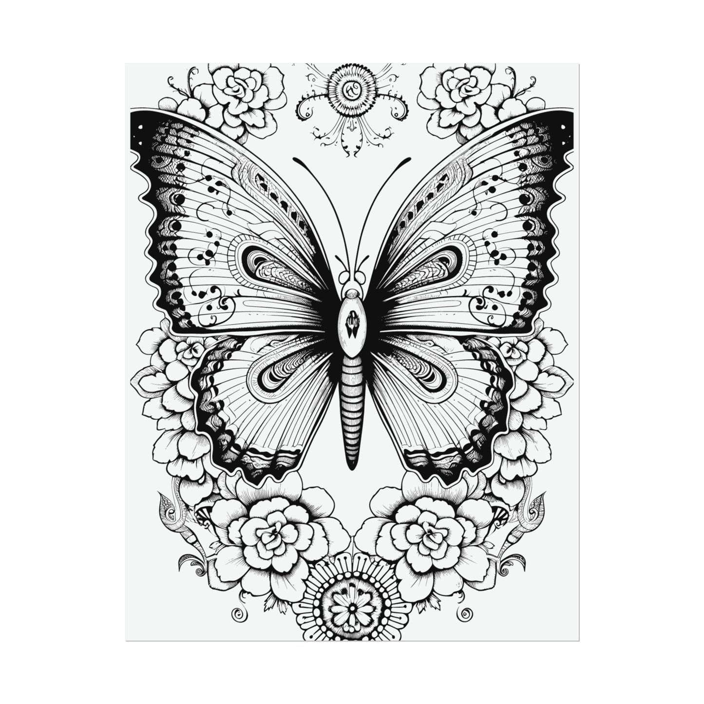 Butterfly Coloring Art Posters