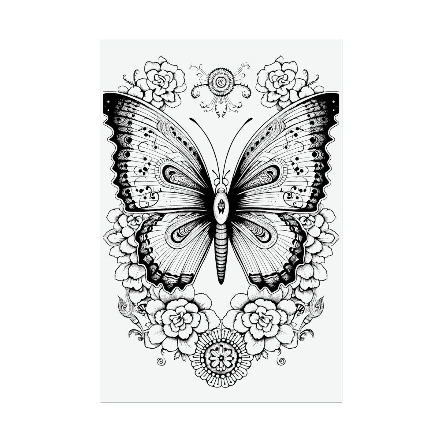 Butterfly Coloring Art Posters