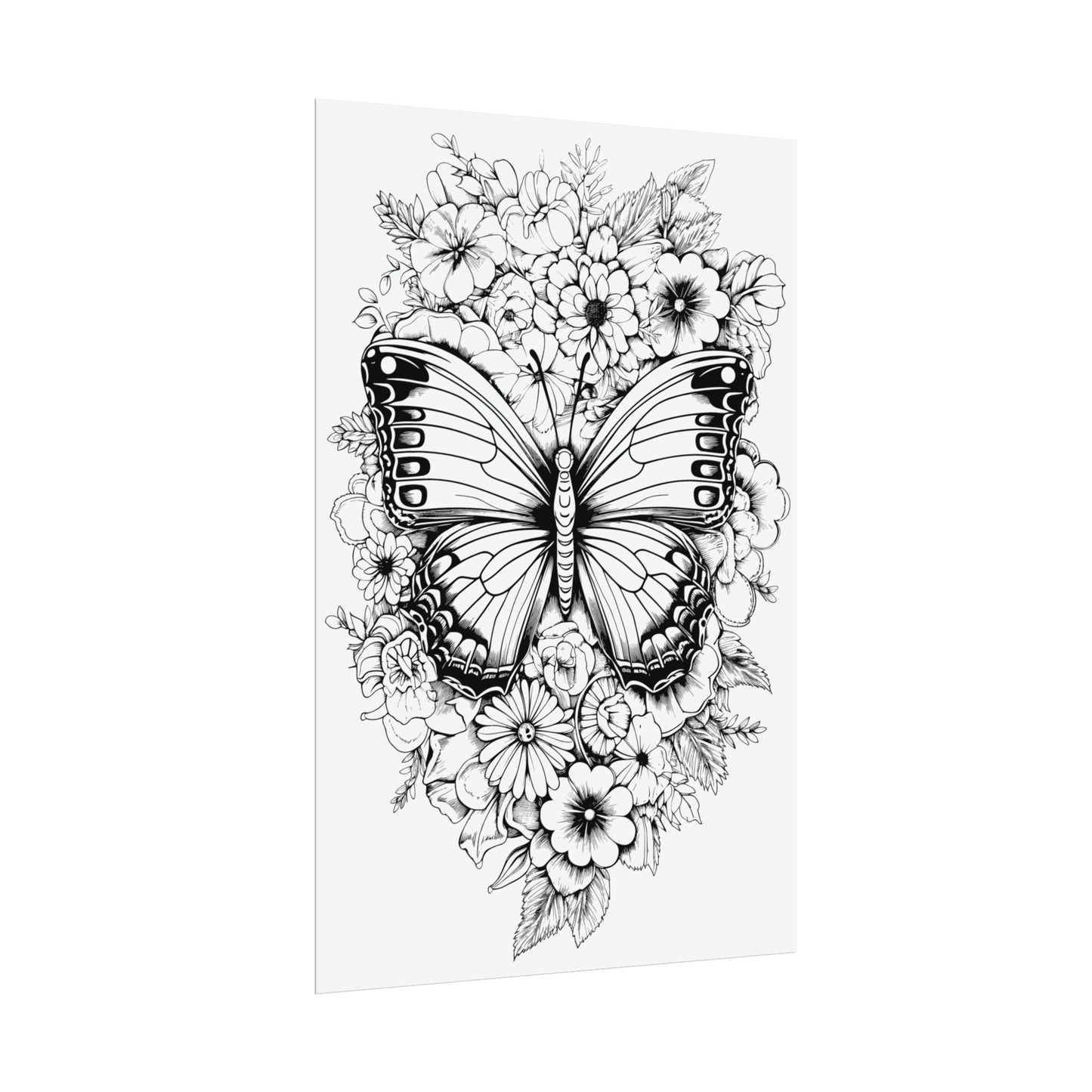 Butterfly Coloring Art Posters