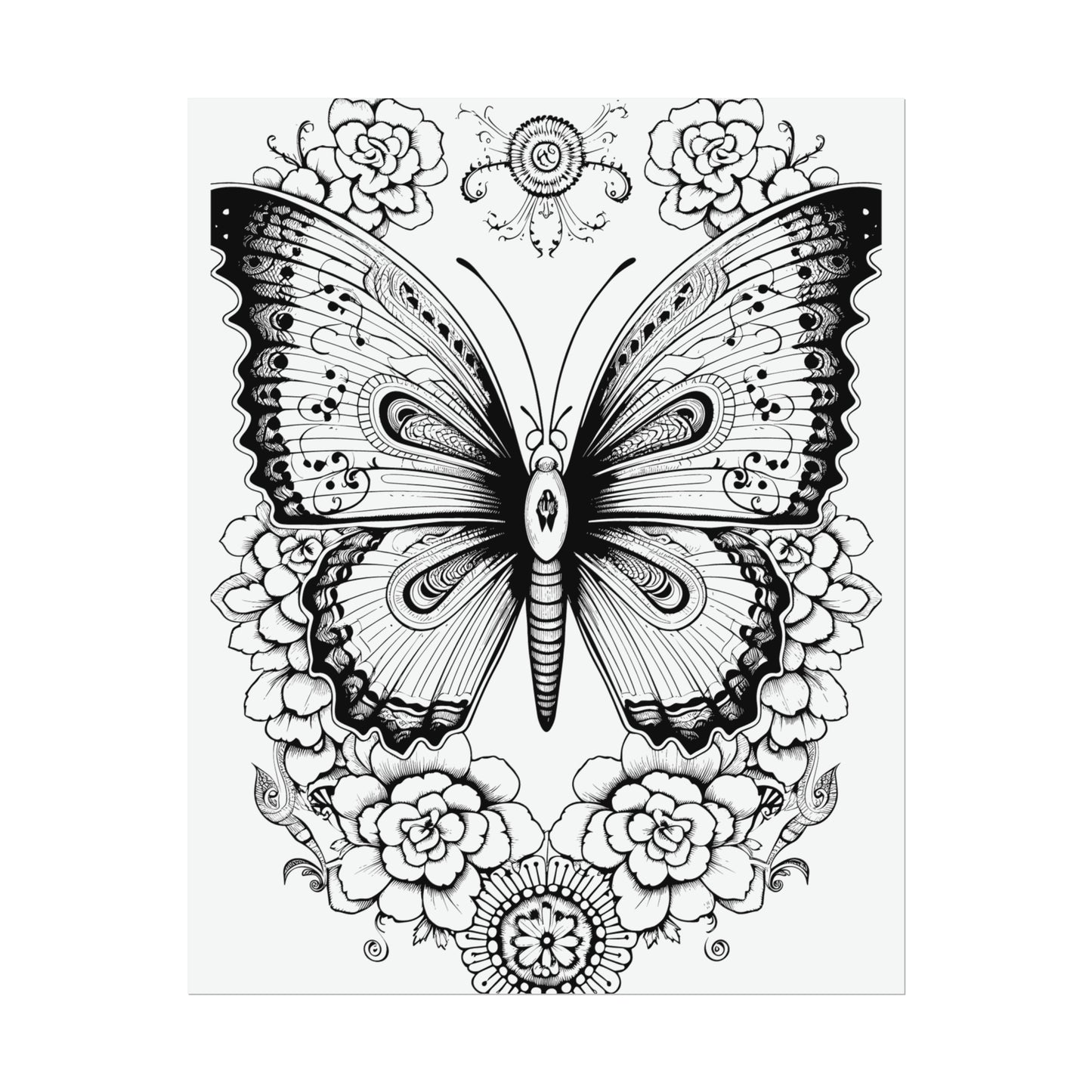 Butterfly Coloring Art Posters