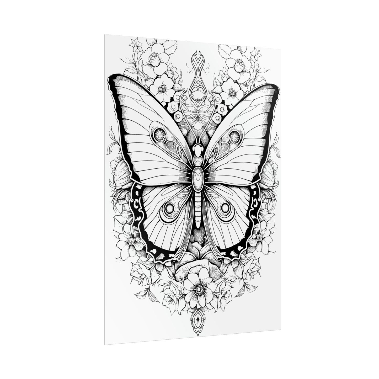 Butterfly Coloring Art Posters
