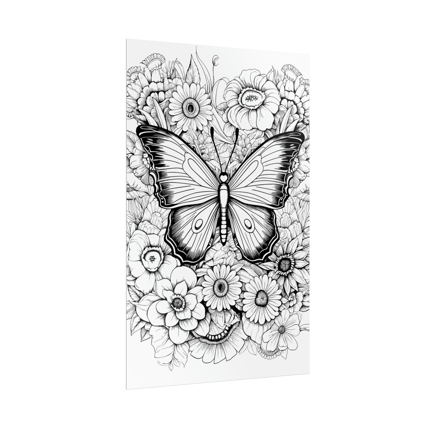 Butterfly Coloring Art Posters